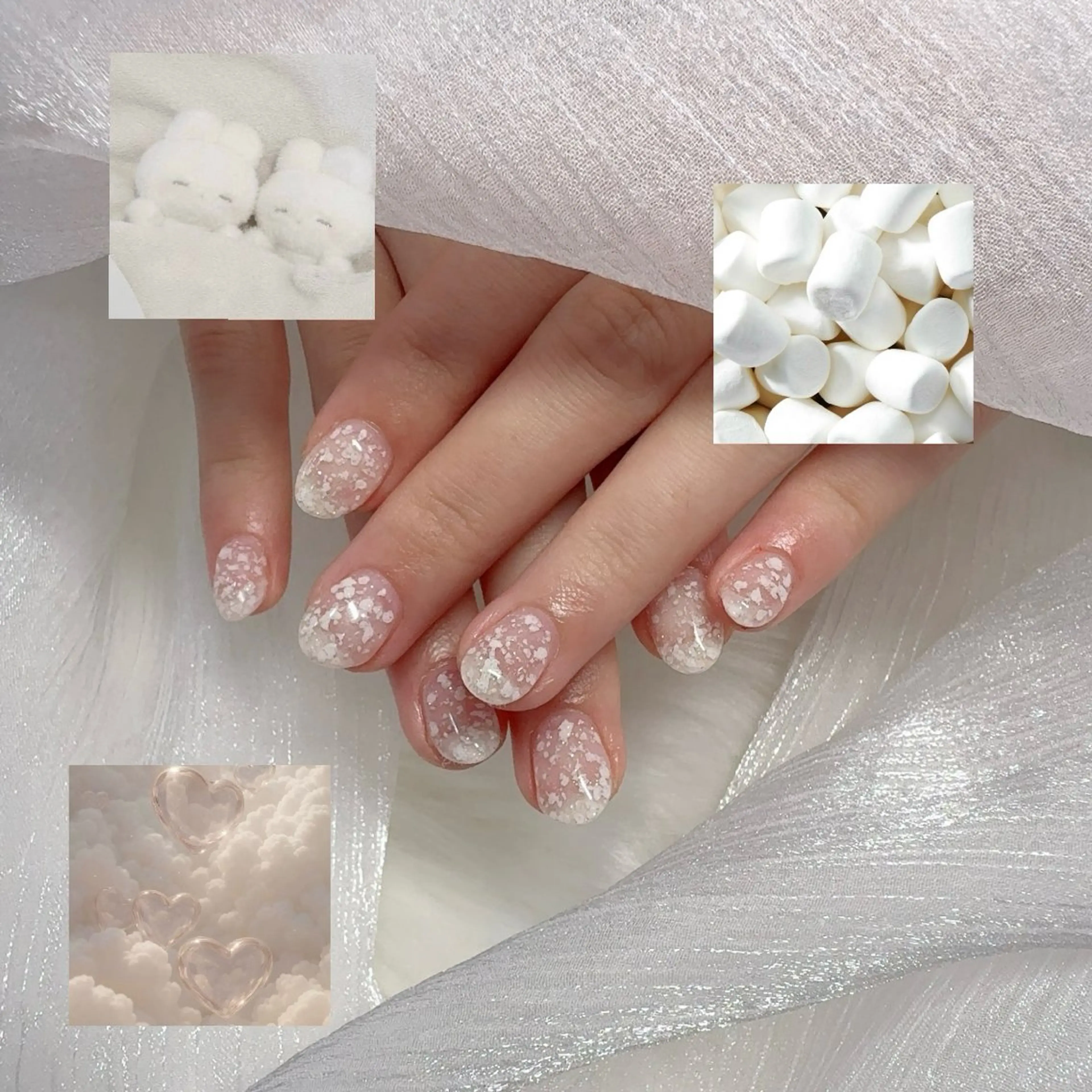 ネイル ホワイト やなじ 🦊🦋のネイルデザイン