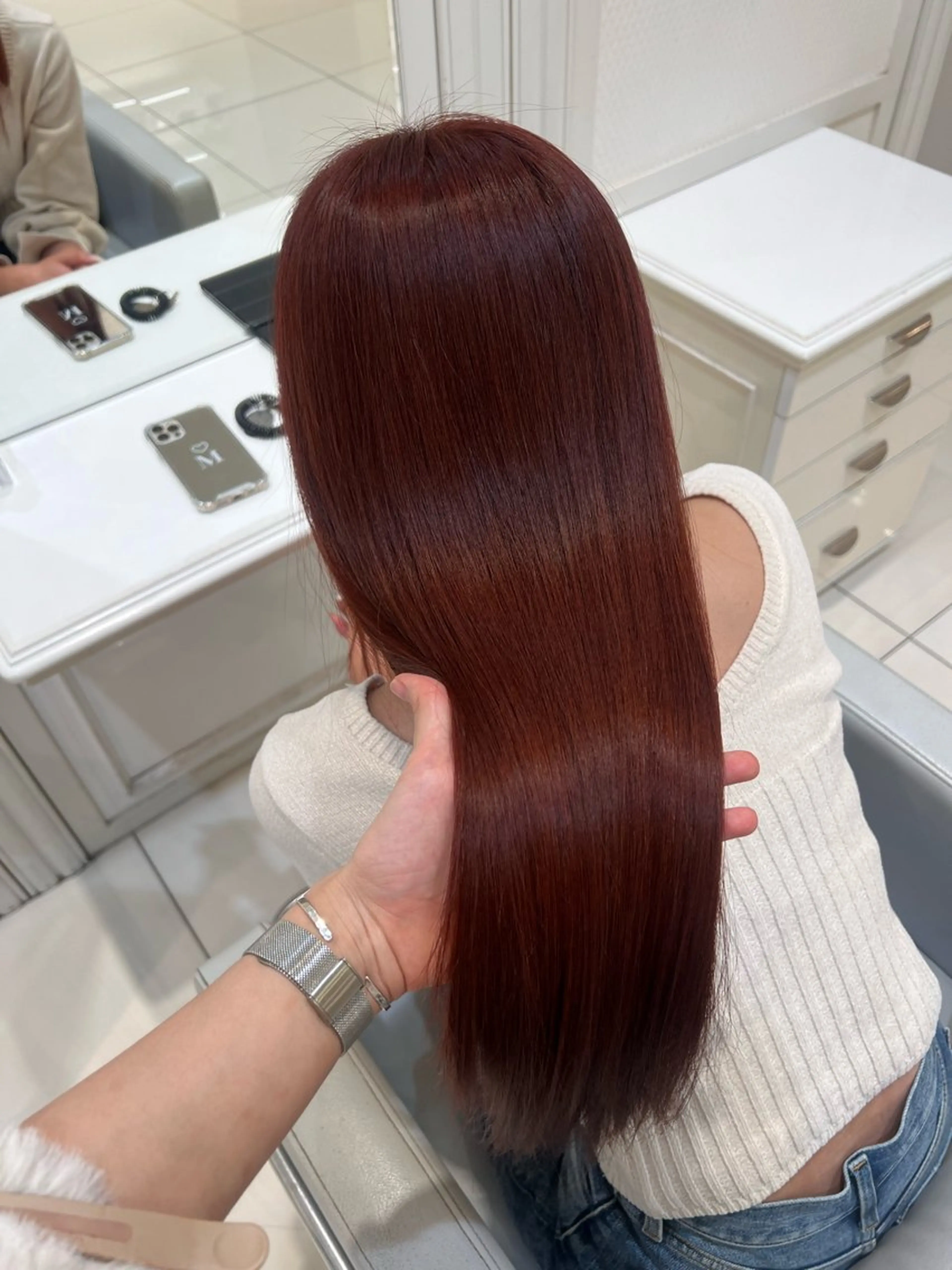 ロング カラー ボルドーカラー Ash 銀座店所属・銀座/カラー 🎀momo🎀のヘアスタイル