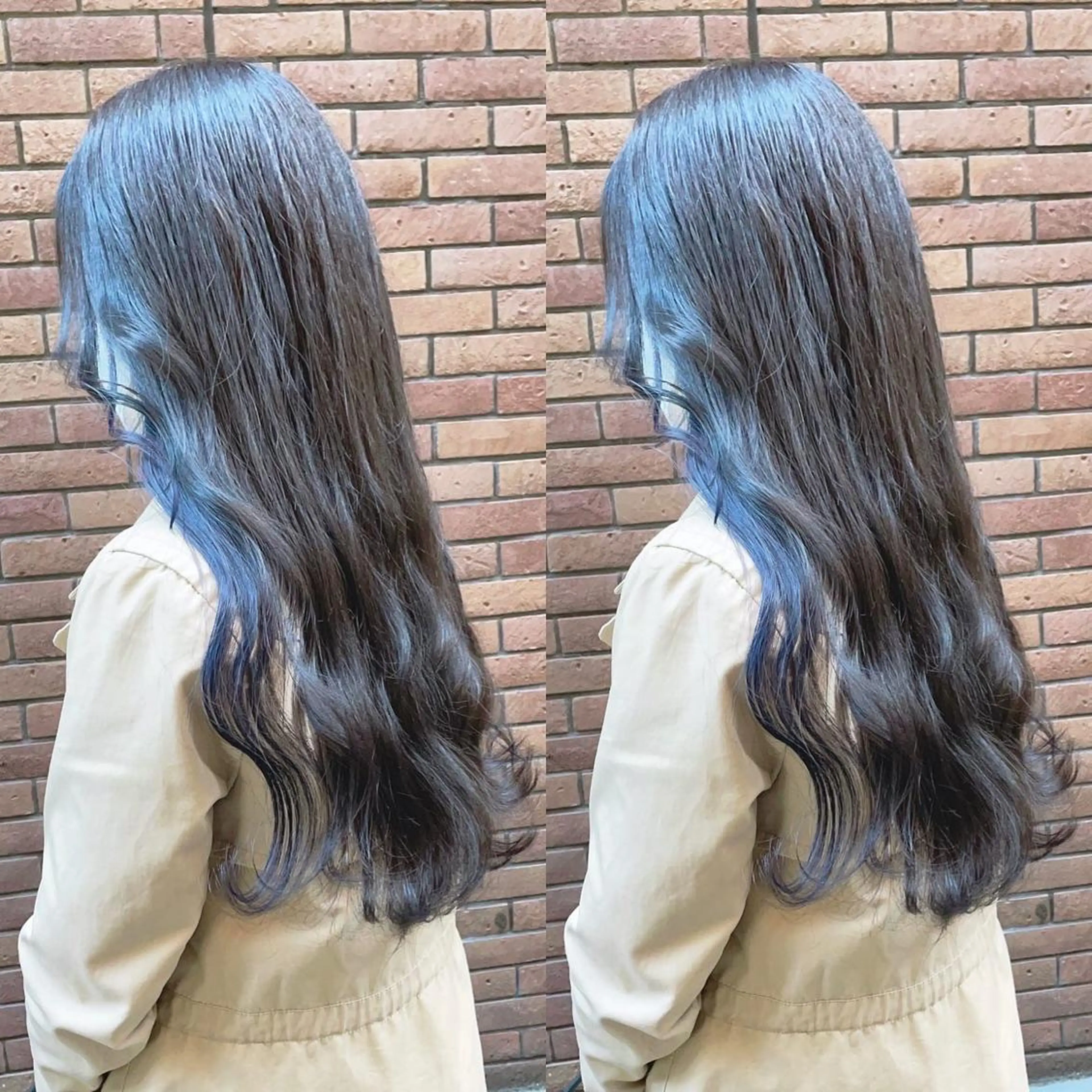 ロング カラー ブルーカラー ヘアカラー トリートメント 渋谷:インナーカラー ／🍒エリカ🍒のヘアスタイル