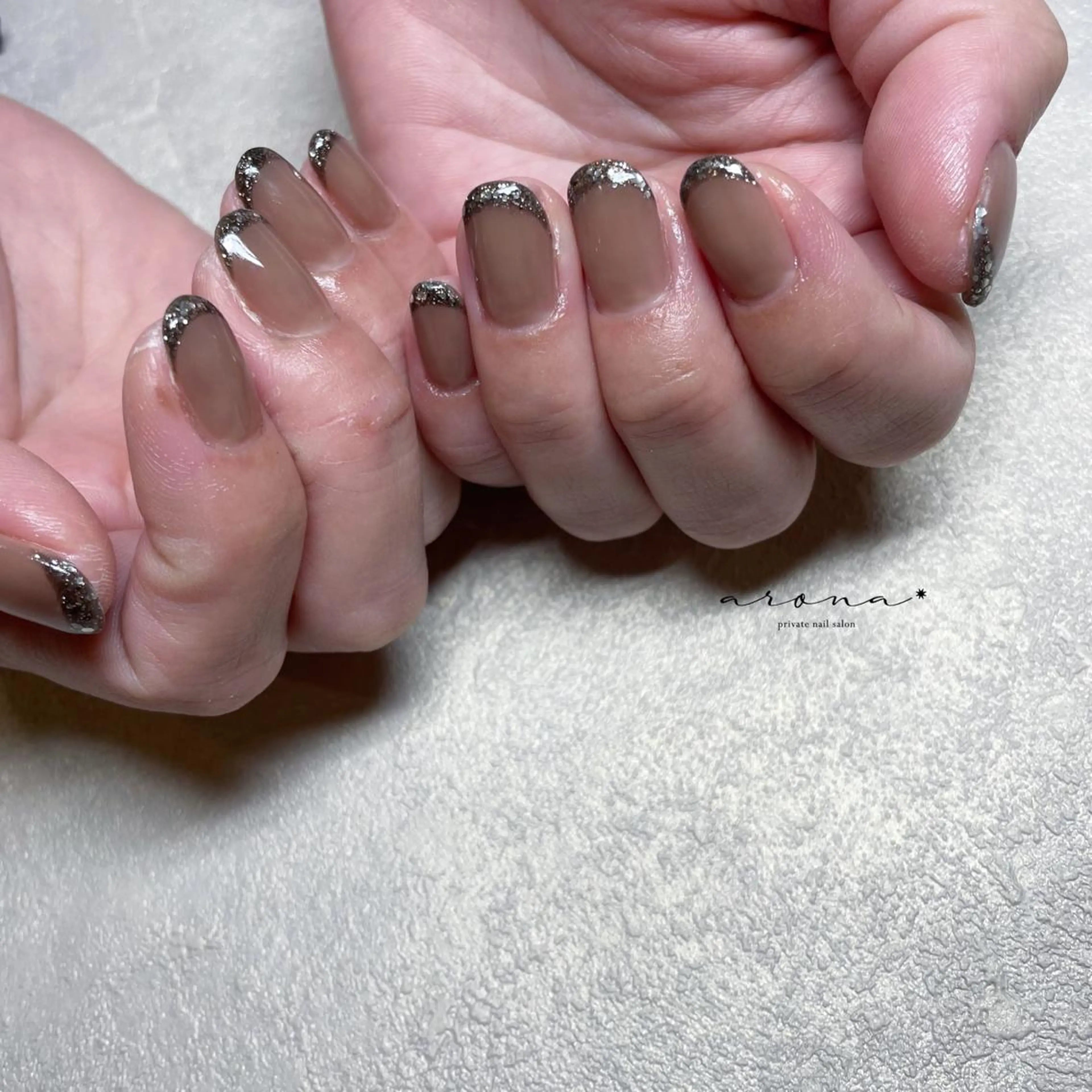 ネイル ブラウン ハンドネイル nail salon ✷aronaのネイルデザイン