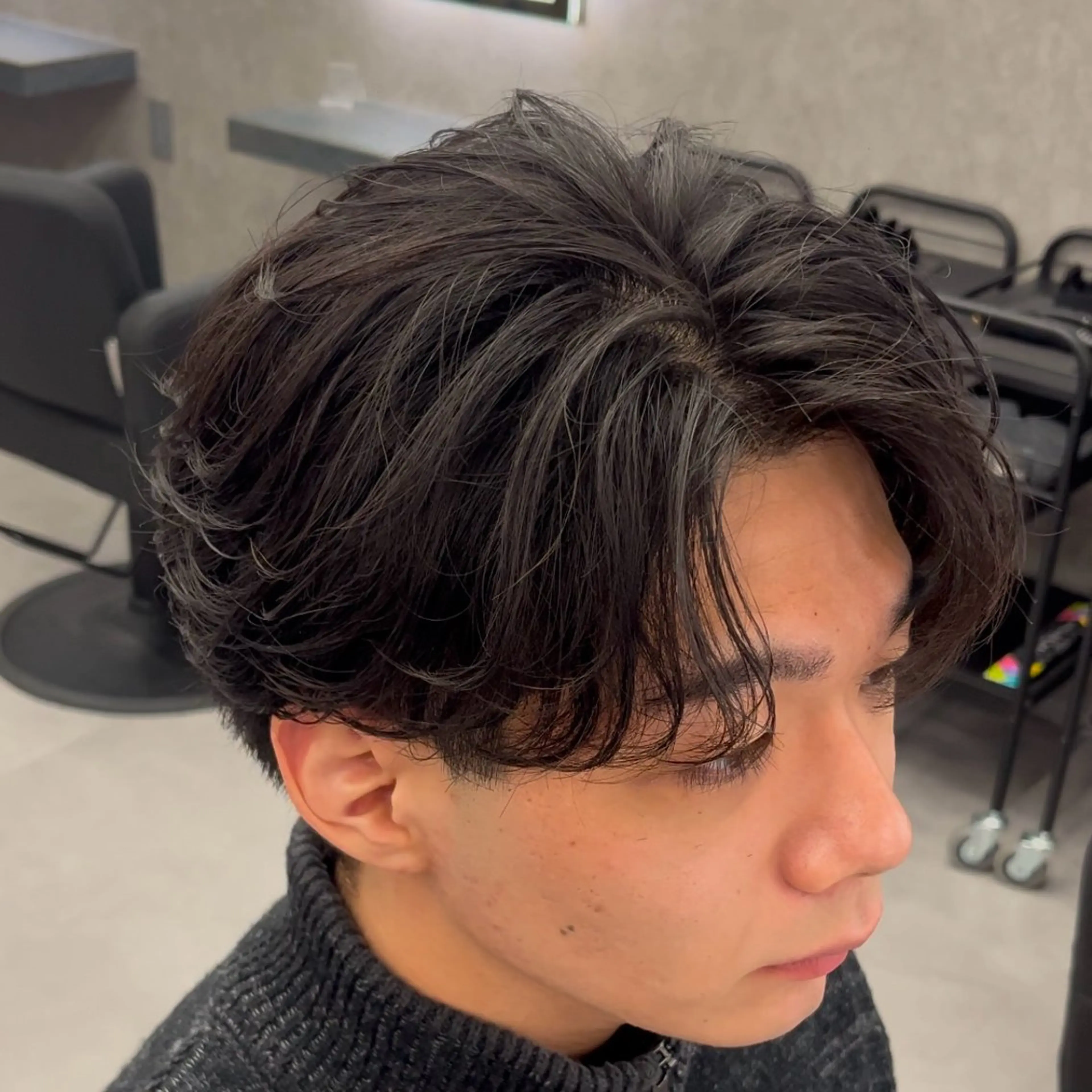 ショート パーマ ヘアアレンジ メンズ メンズパーマ ニュアンスパーマ カット パーマ 【札幌メンズ特化】 🔥RIKU🔥のヘアスタイル