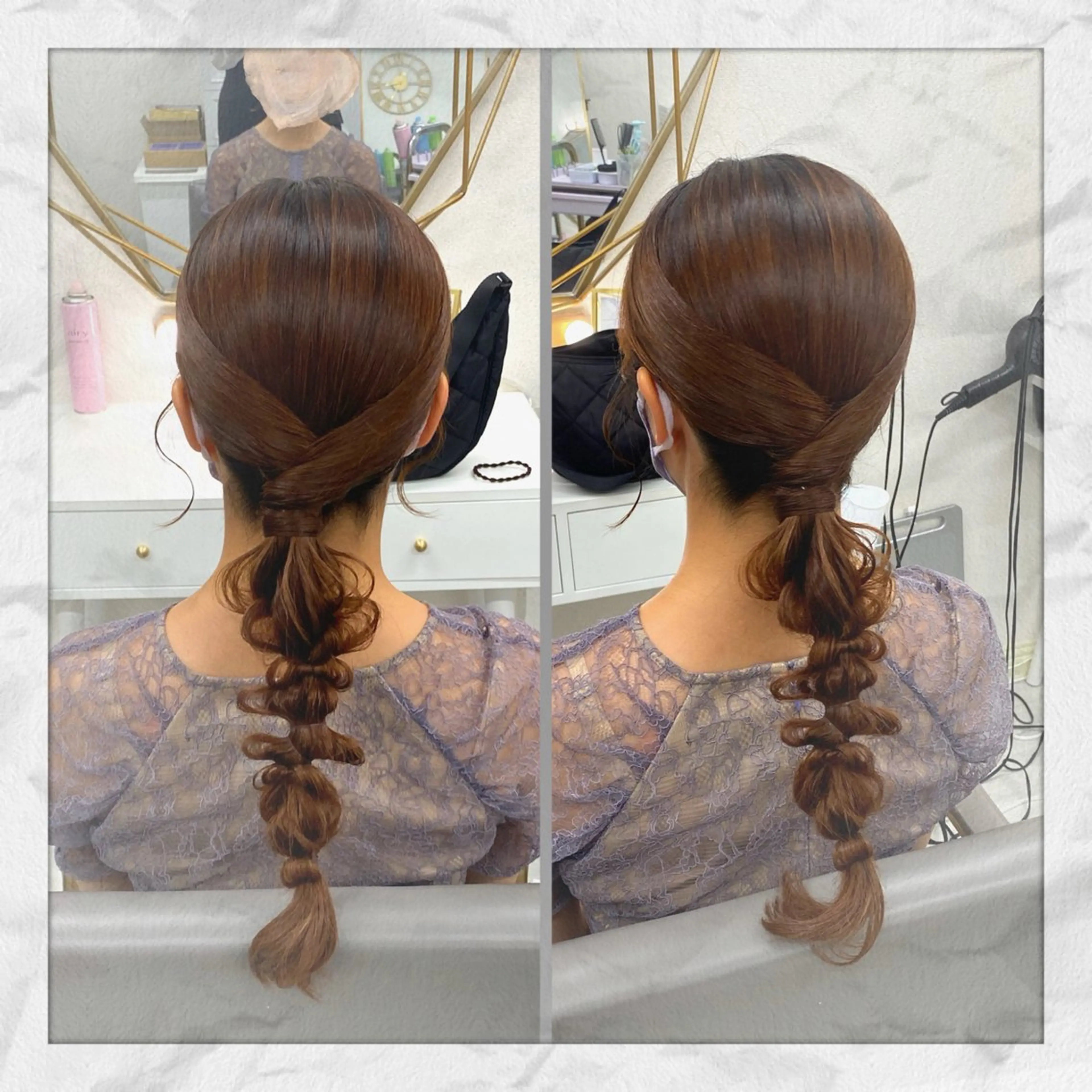 セミロング ヘアアレンジ 結婚式・ブライダル ヘアセット ヘアセット/着付け 𓇼 松本 夏美𓇼のヘアスタイル