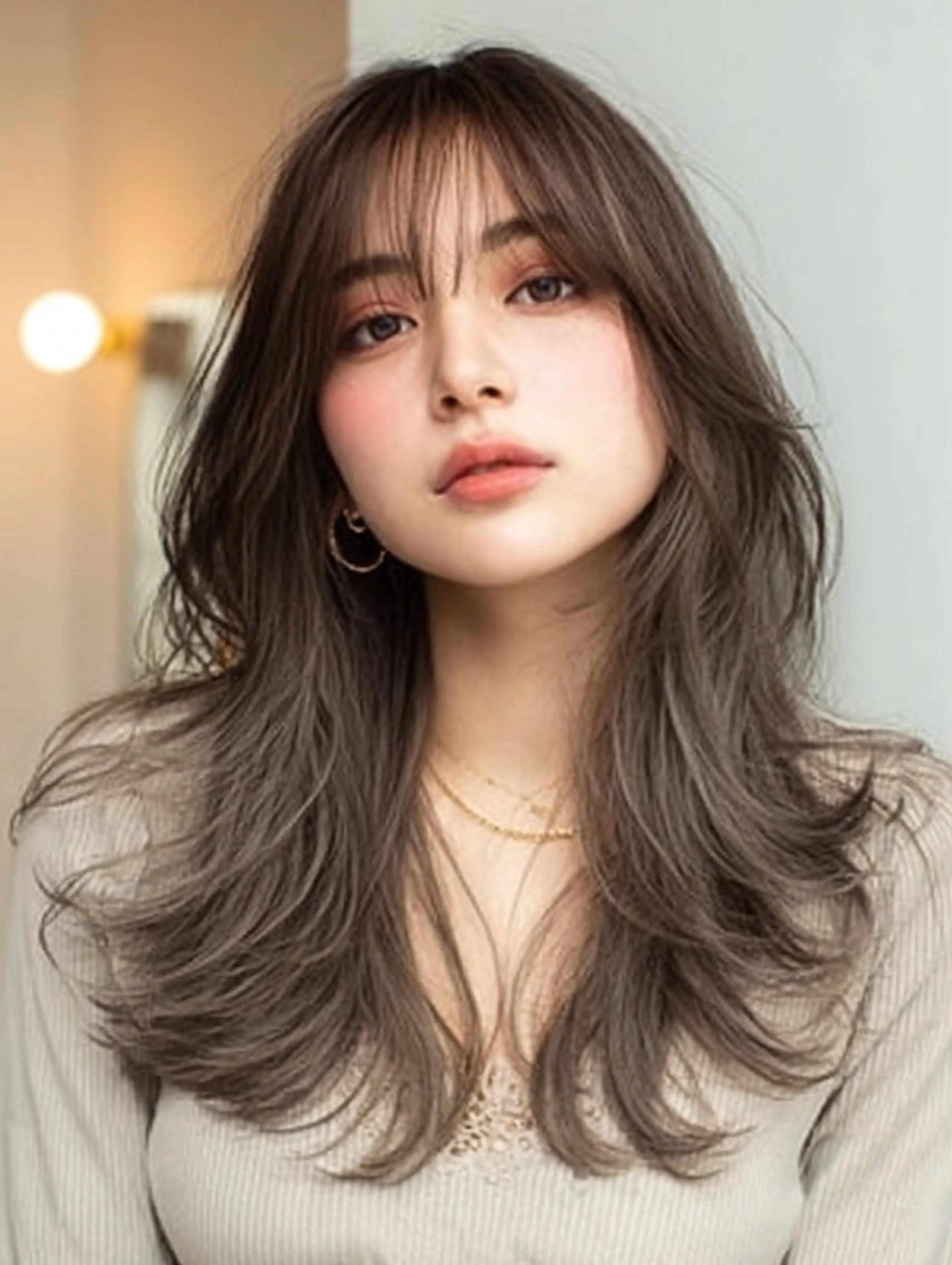 セミロング セミロングパーマ ハイレイヤー 韓国風ヘア レイヤーカット カット ヘアカラー トリートメント ✨毛髪診断で絶対綺麗 ✨美髪艶髪専門✨高浪のヘアスタイル