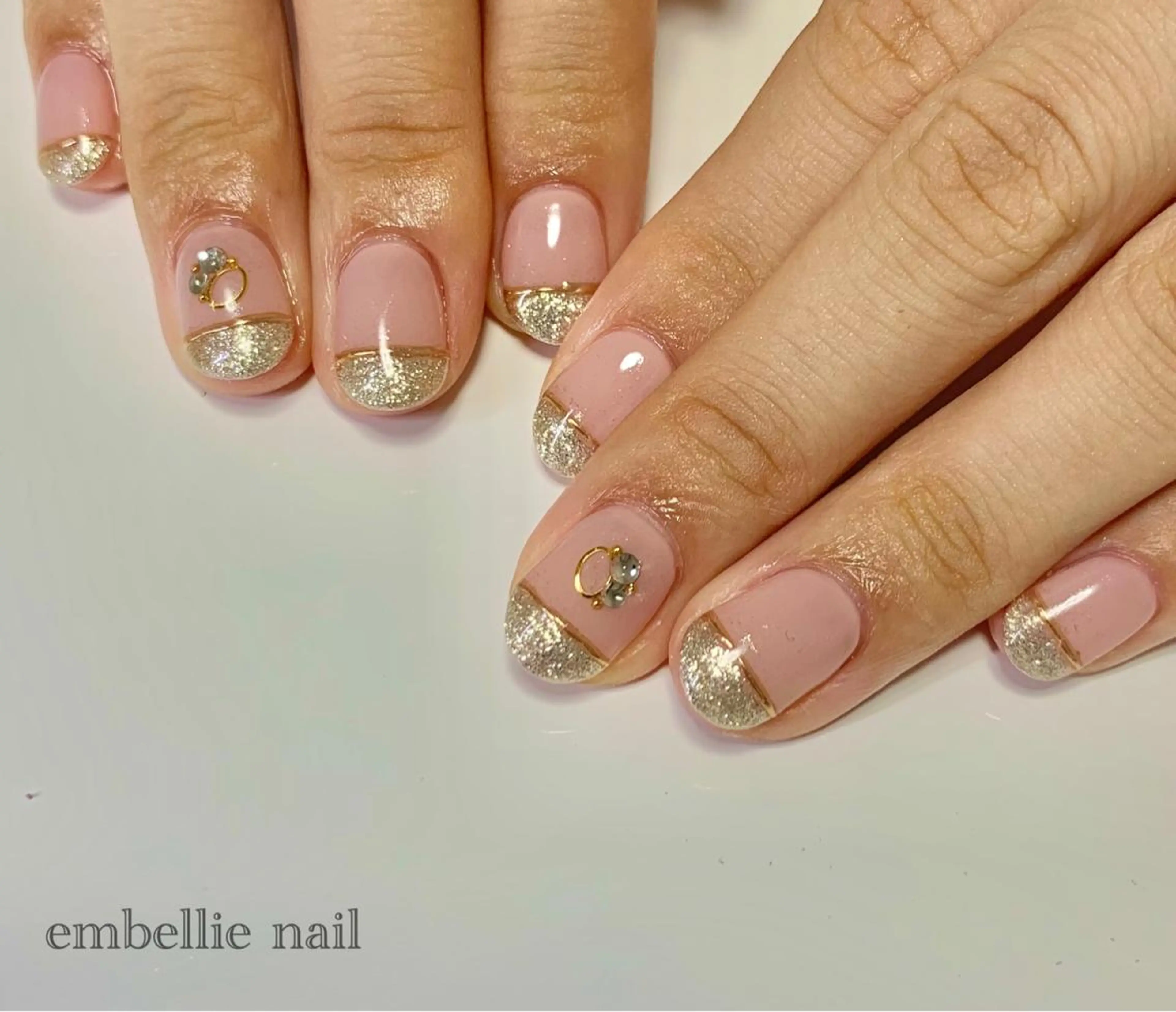 ネイル フレンチネイル ラメ(グリッター) ハンドネイル miyasaka erikoのネイルデザイン