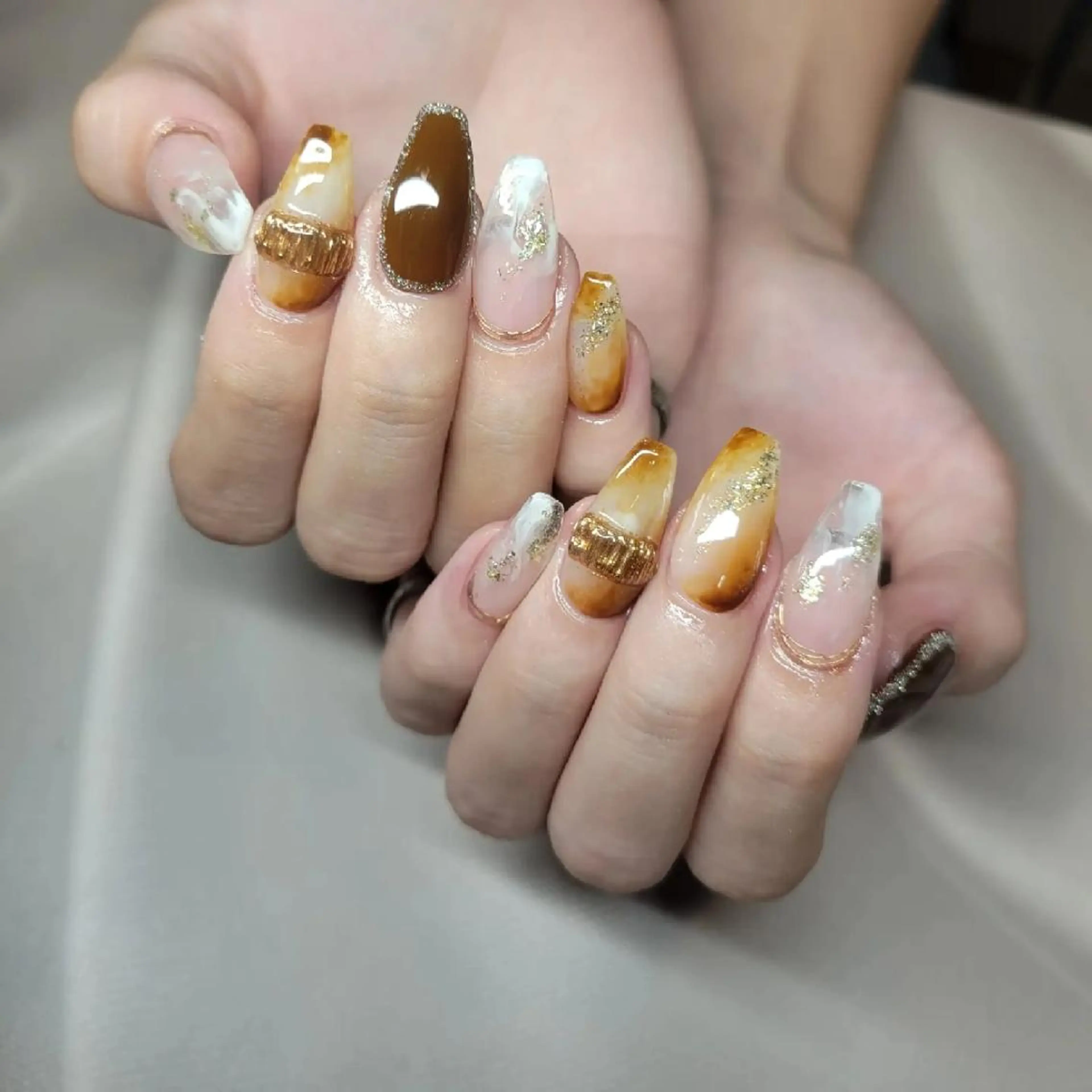 ネイル ブラウン ニュアンスネイル Nail salon Coco所属・Nail salon Coco【溝の口駅】のネイルデザイン