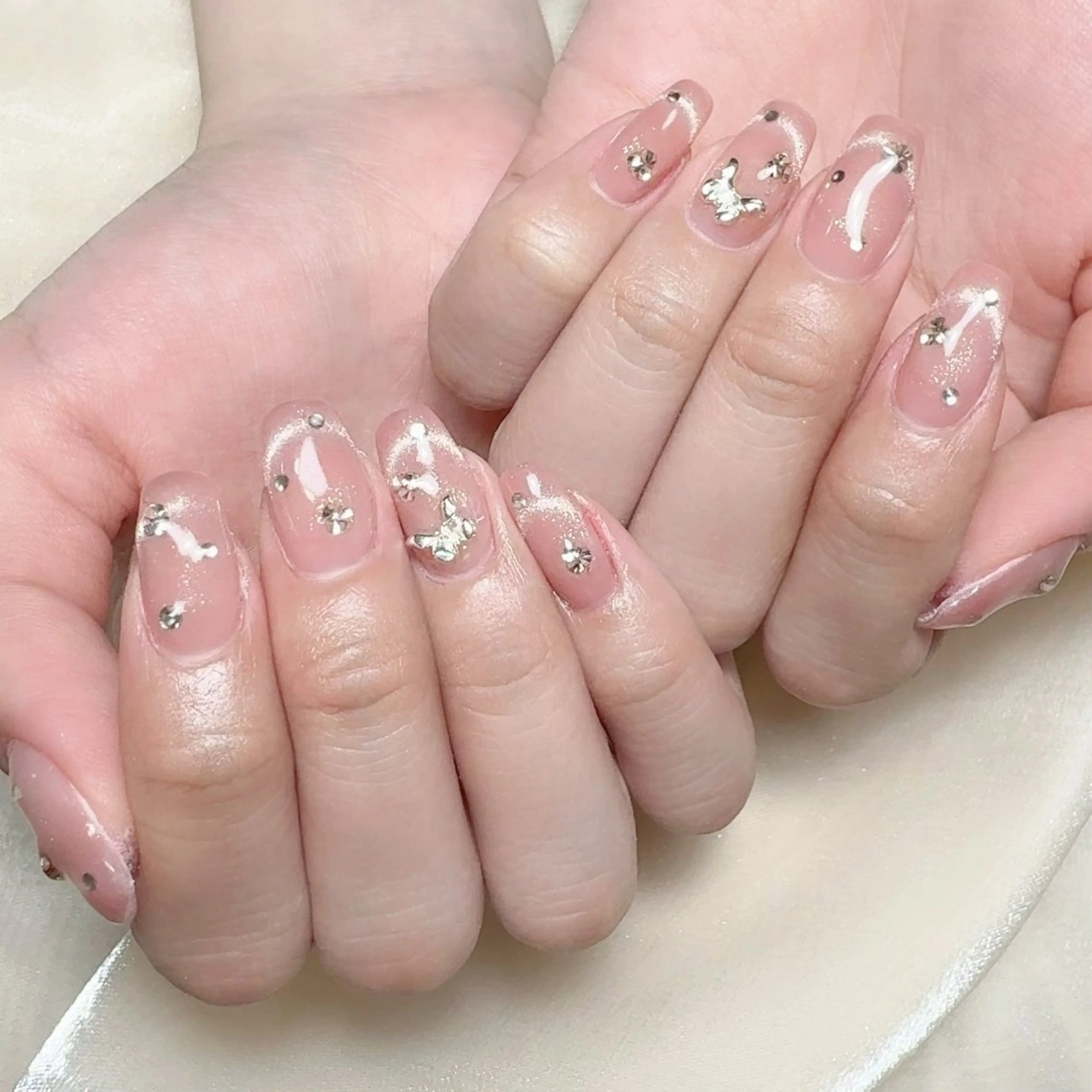 メンズ ネイル メンズ韓国風 アートネイル オーロラネイル ガーリー キラキラネイル ハンドネイル Nail salon 木にいるのネイルデザイン