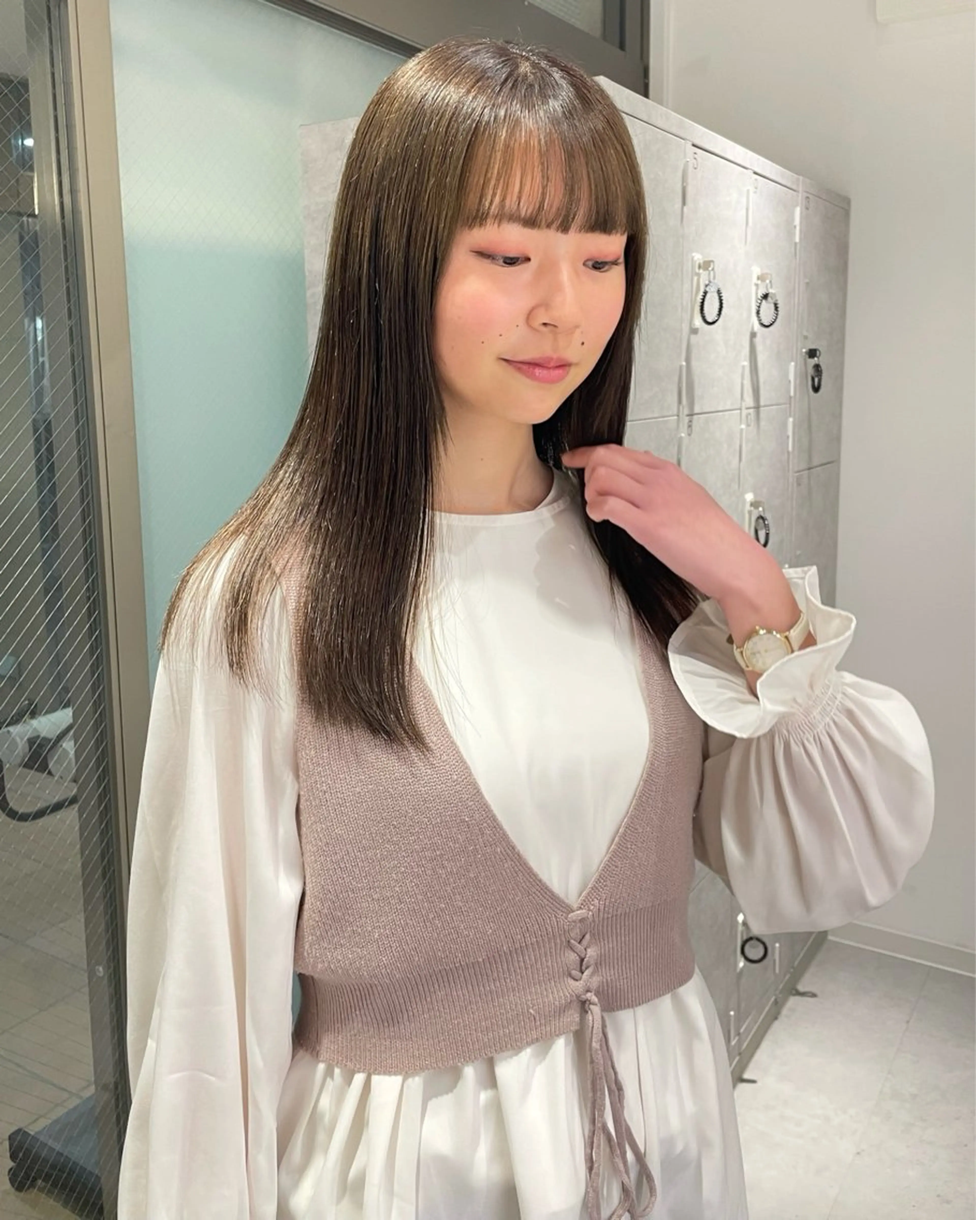 セミロング カラー デザインパーマ/ 艶カラー/ボブのヘアスタイル