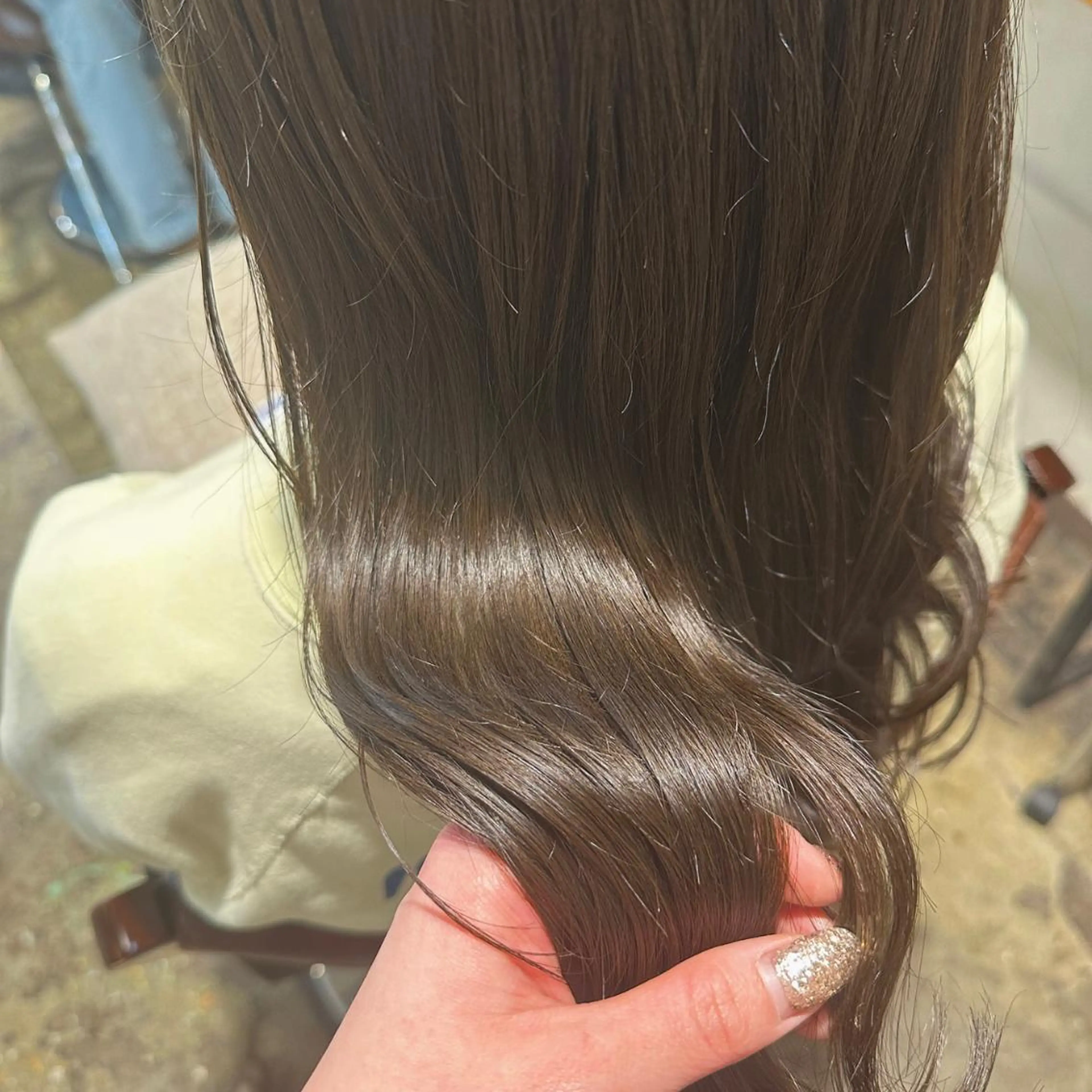 セミロング カラー ヘアアレンジ グレージュ 🇰🇷韓国ｽﾀｲﾙ ﾚｲﾔｰ/ayanaのヘアスタイル