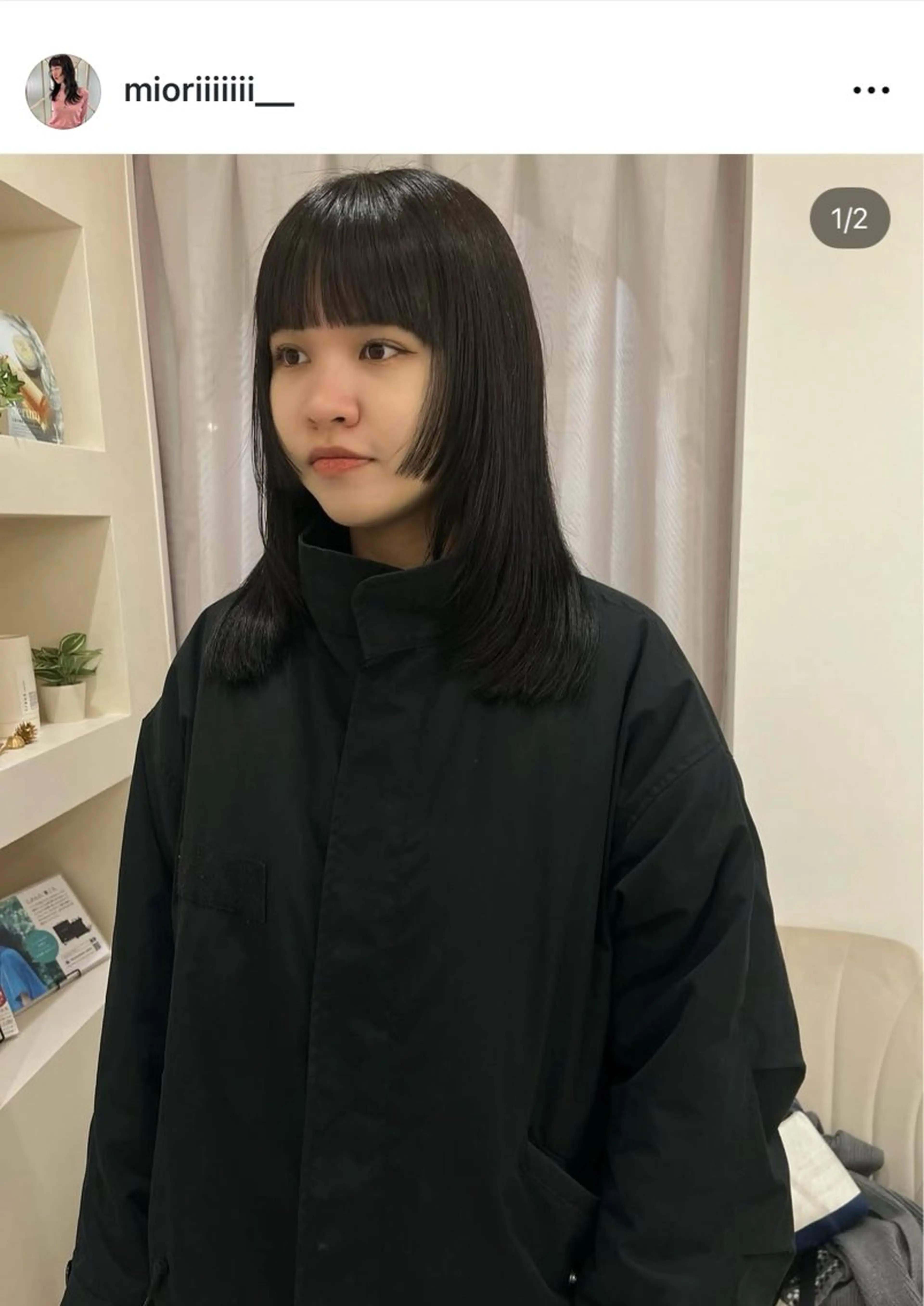 ミディアム カット 松村 澪里のヘアスタイル