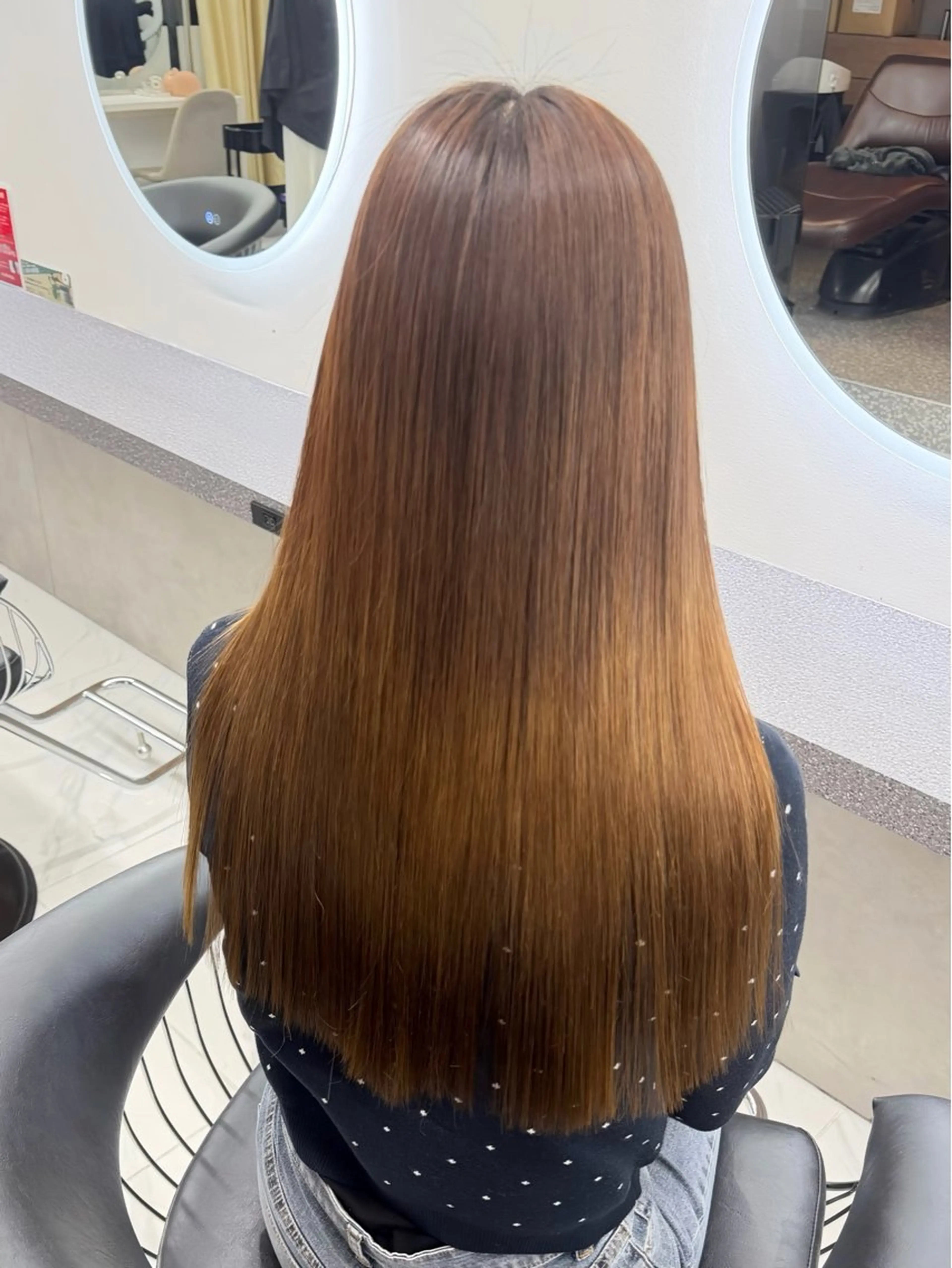 ロング カット 縮毛矯正 トリートメント 韓国ヘア/透明感カラ ー/梅田/ayanoのヘアスタイル