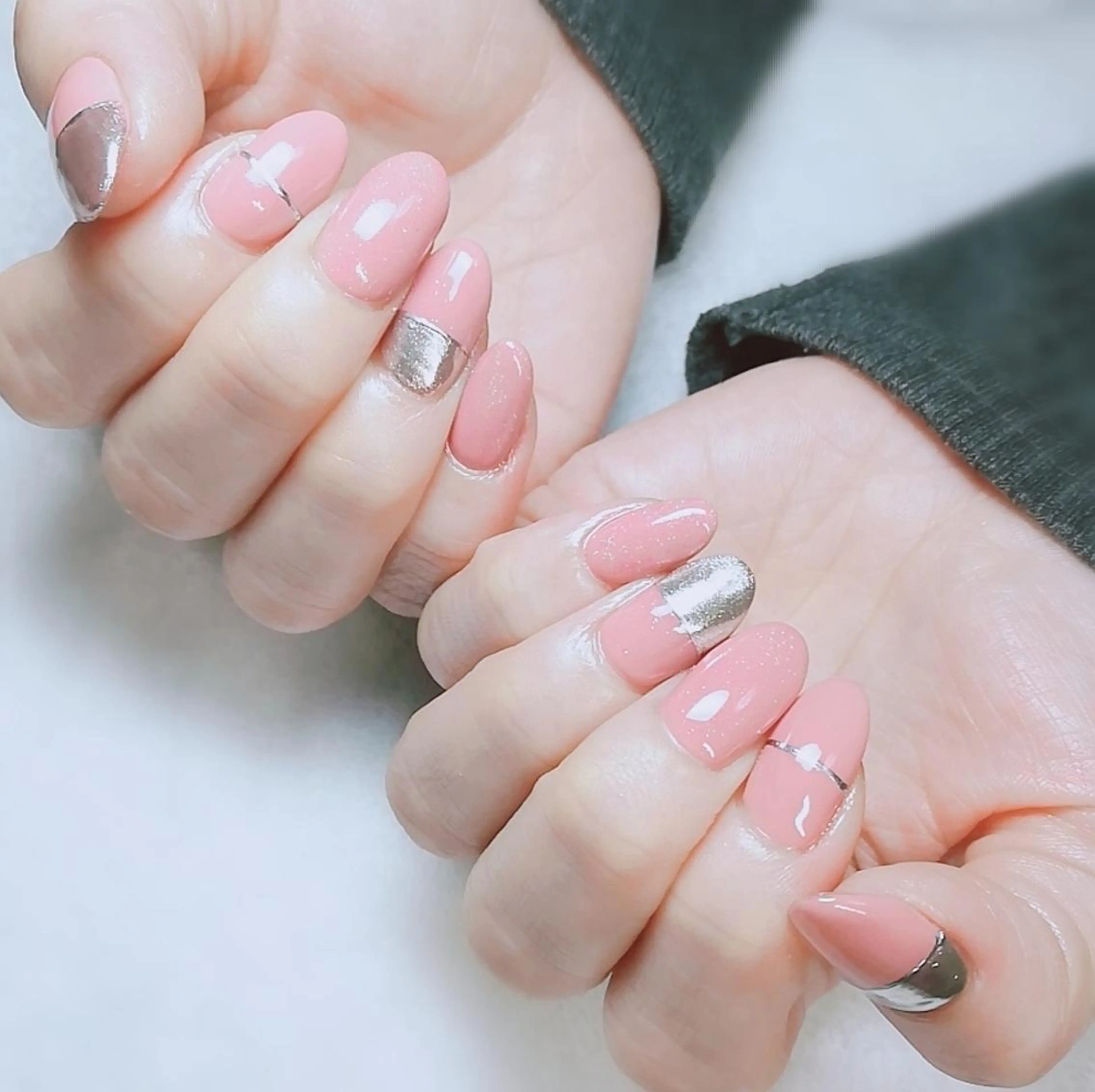 ネイル ラメ(グリッター) ミラーネイル ワンカラーネイル 柴崎 美幸のネイルデザイン