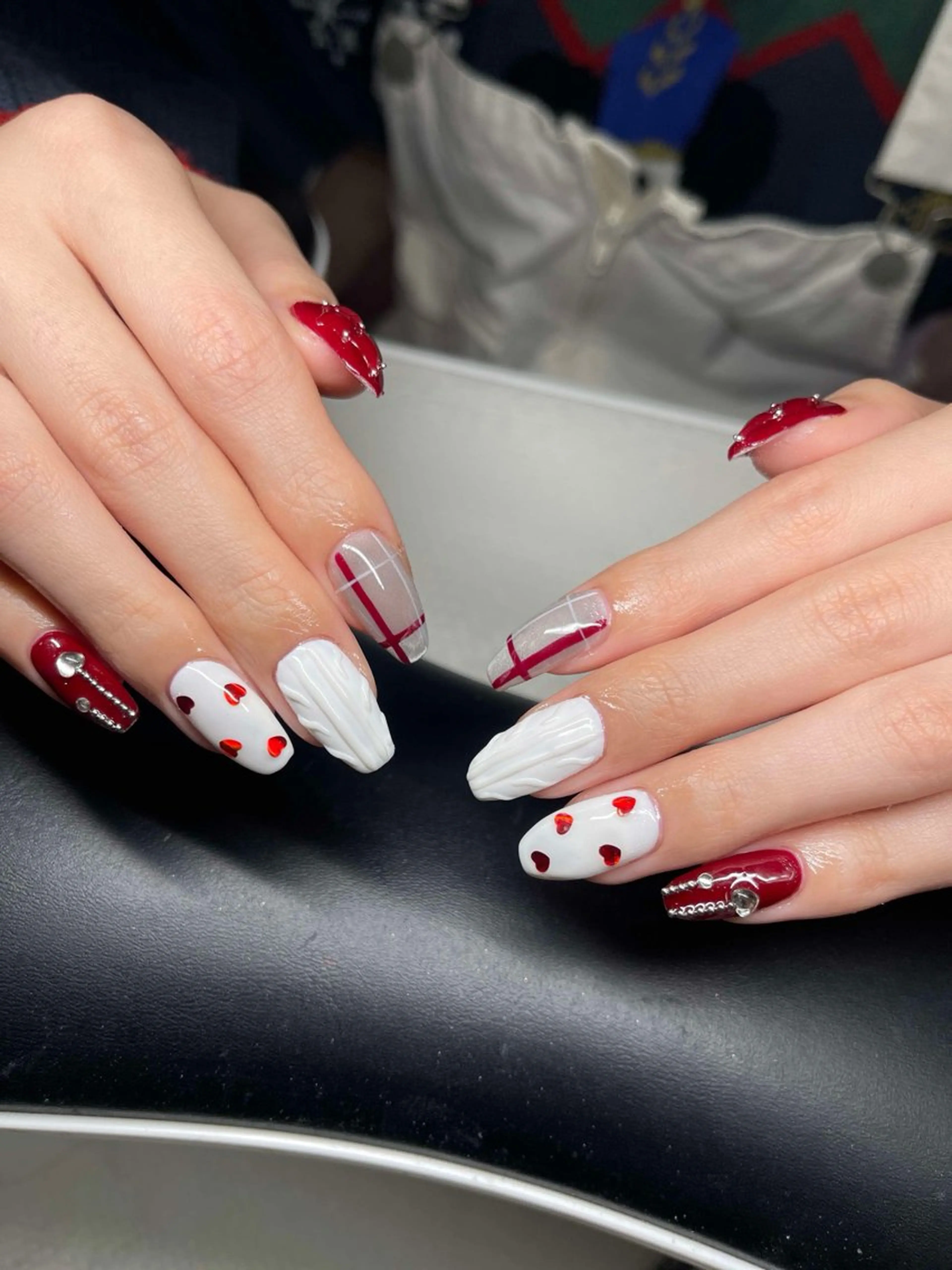 ネイル 長さ出し グラデーション キラキラネイル マグネットネイル ミラーネイル Lee Nails チップ長さだし専門店のネイルデザイン