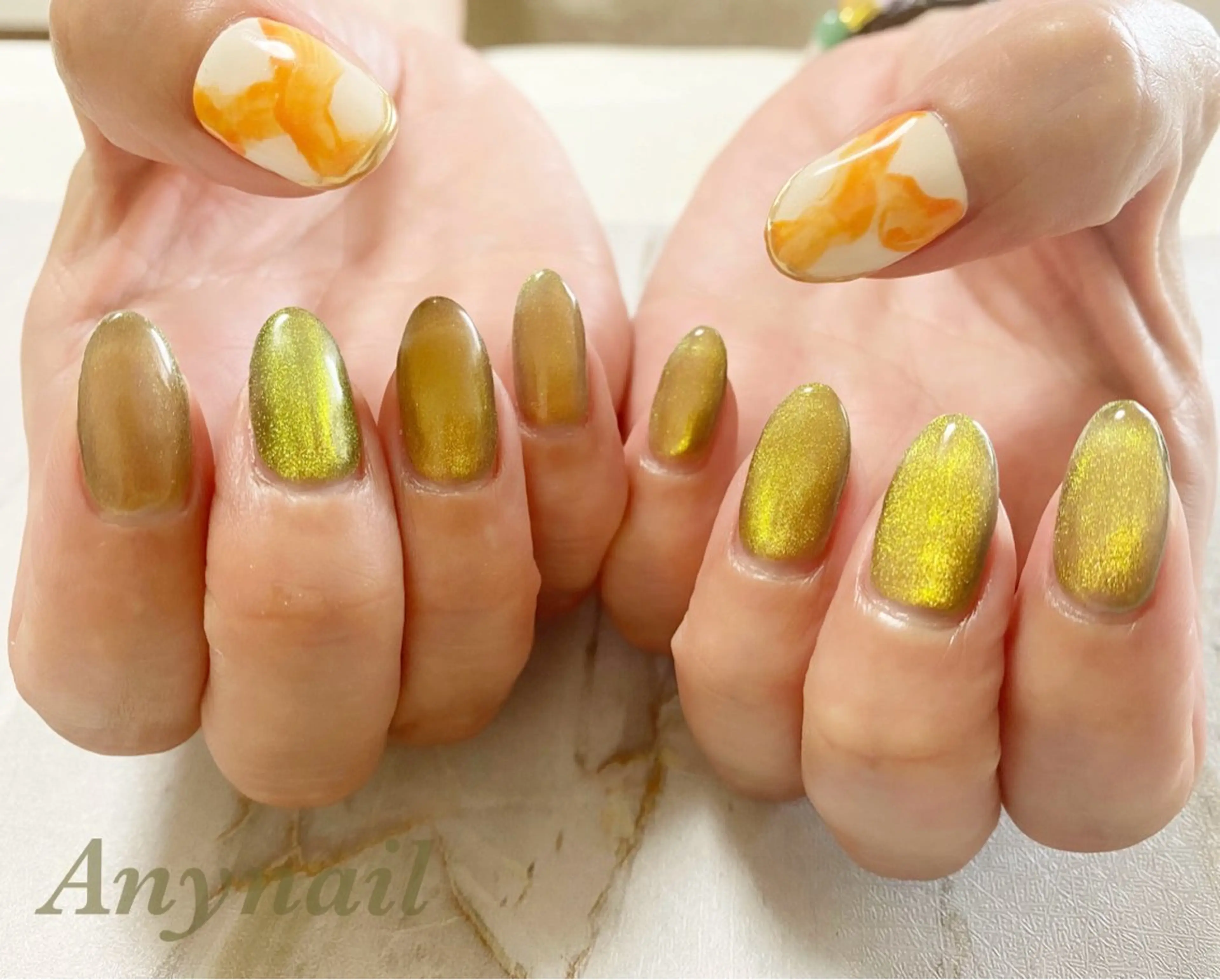 ネイル アートネイル ブルー マグネットネイル ミラーネイル ニュアンスネイル 岩澤 恵子のネイルデザイン