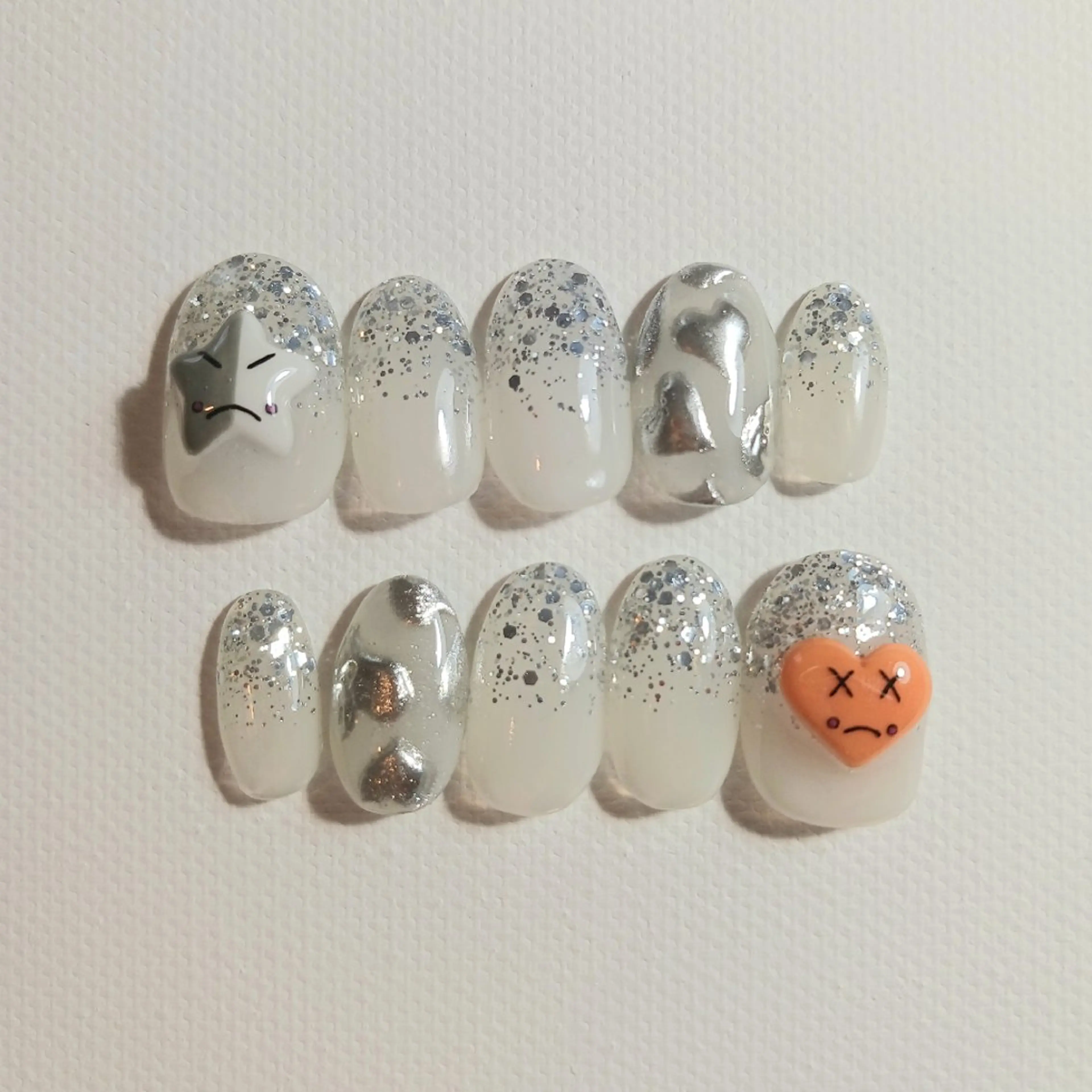 ネイル アートネイル ジェルネイル グラデーション ハート ラメ(グリッター) ハンドネイル owlnail /持込みデザイン専門のネイルデザイン