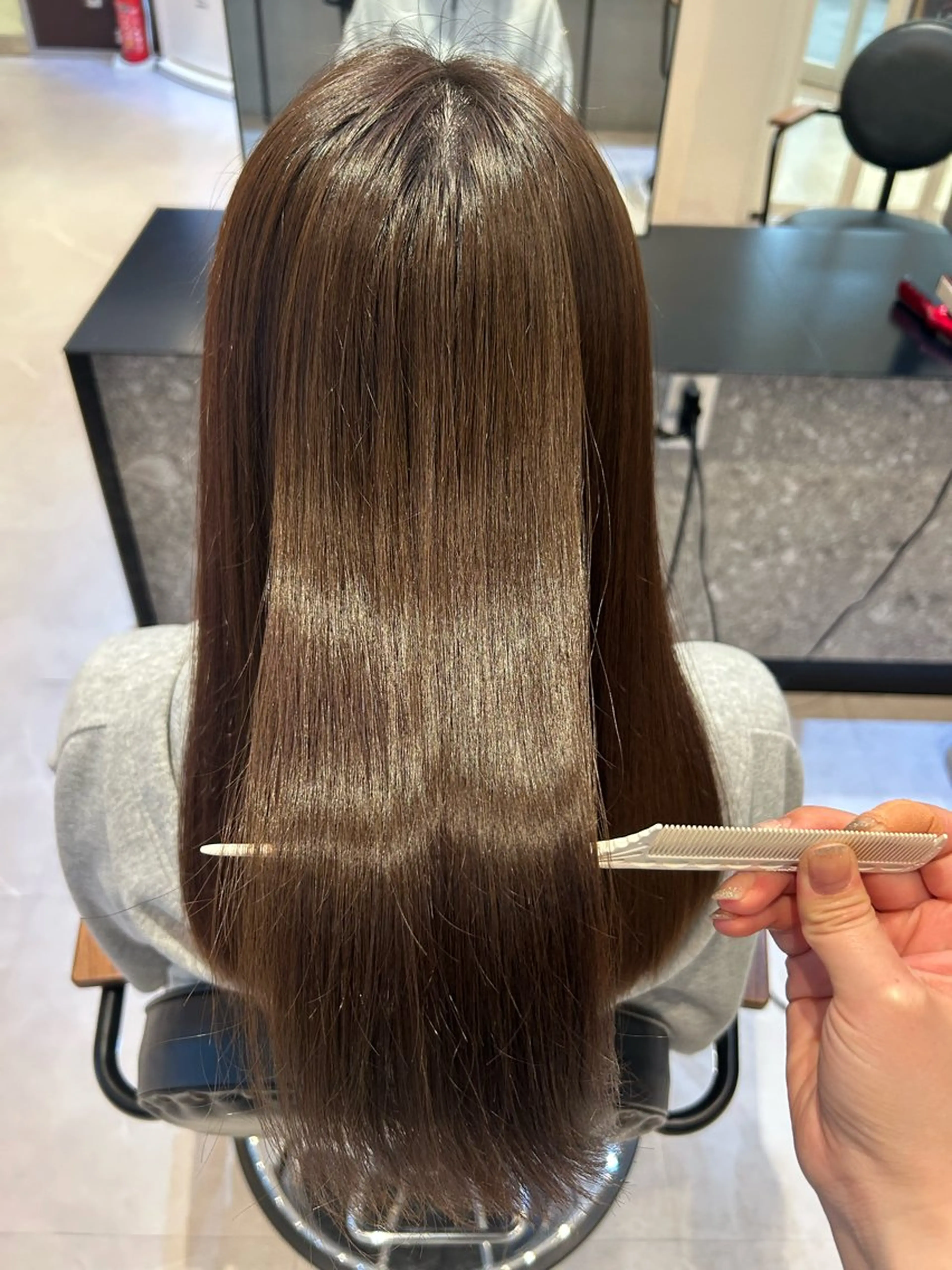 セミロング カラー トリートメント ヘアカラー トリートメント 縮毛矯正/カット/ 韓国ヘア/蛯原🍤のヘアスタイル