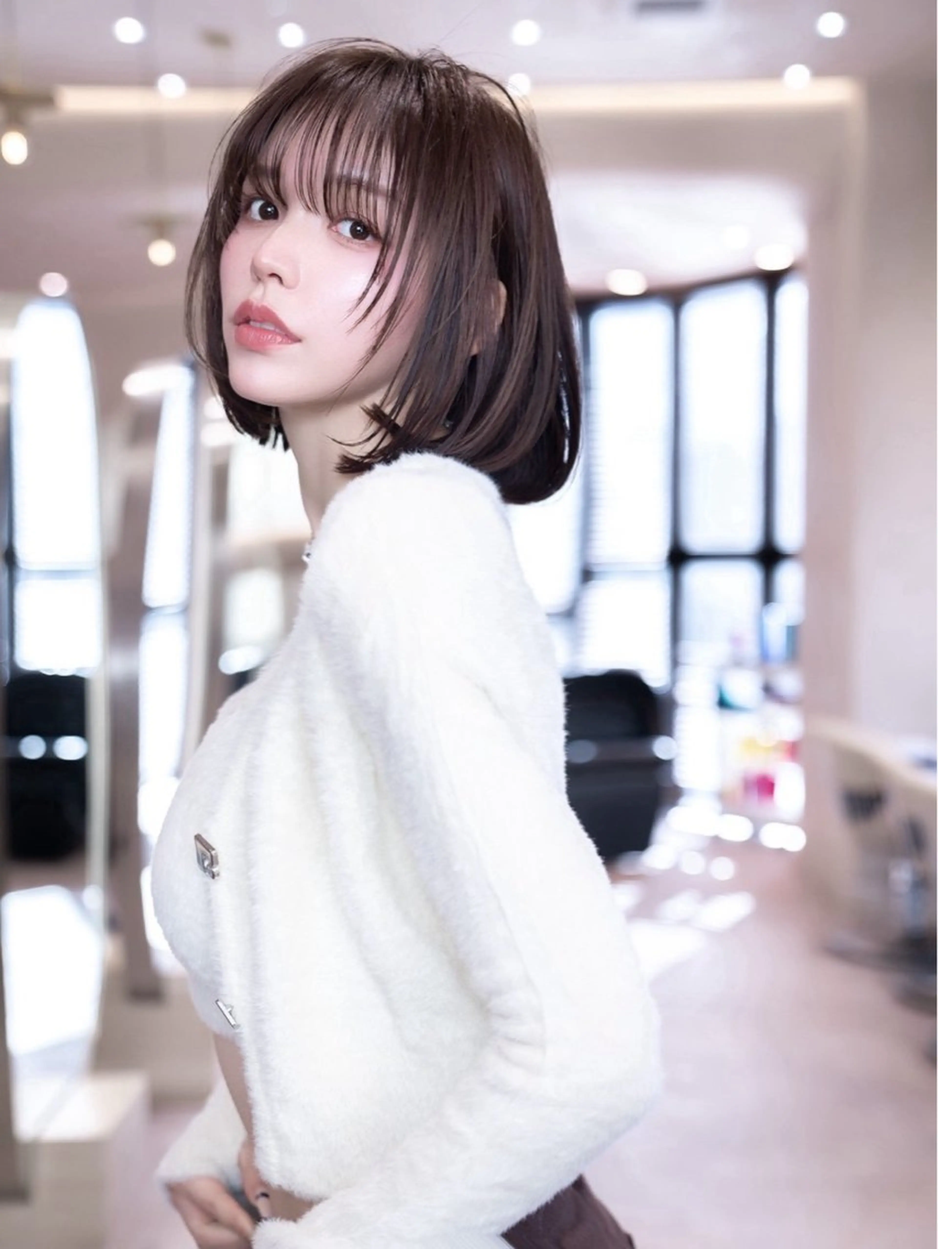 ミディアム カラー ボブ カット ヘアカラー トリートメント ヘアセット 韓国レイヤー🇰🇷 韓国研修◎渋谷カイトのヘアスタイル