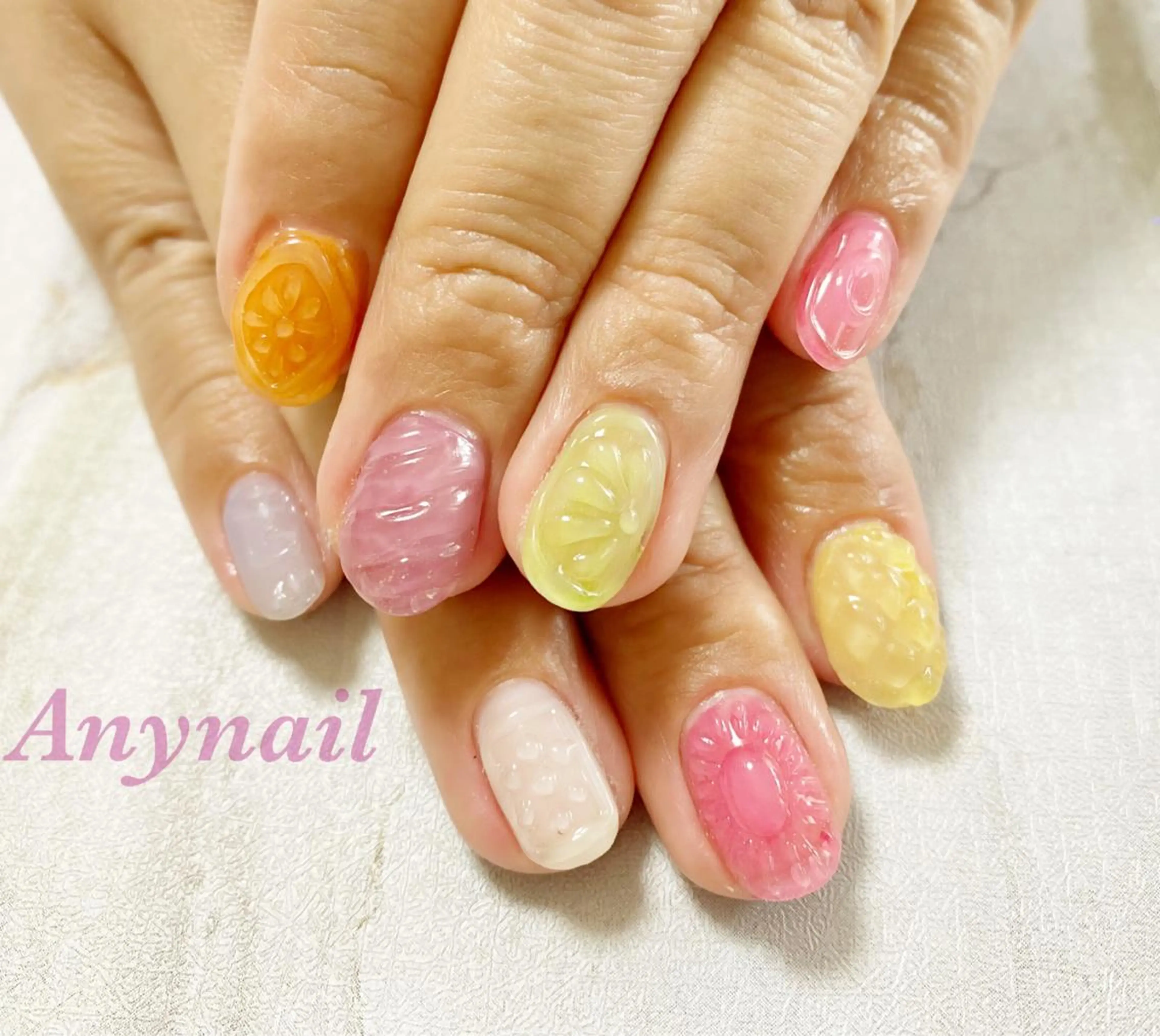 ネイル ブルー 夏ネイル 岩澤 恵子のネイルデザイン