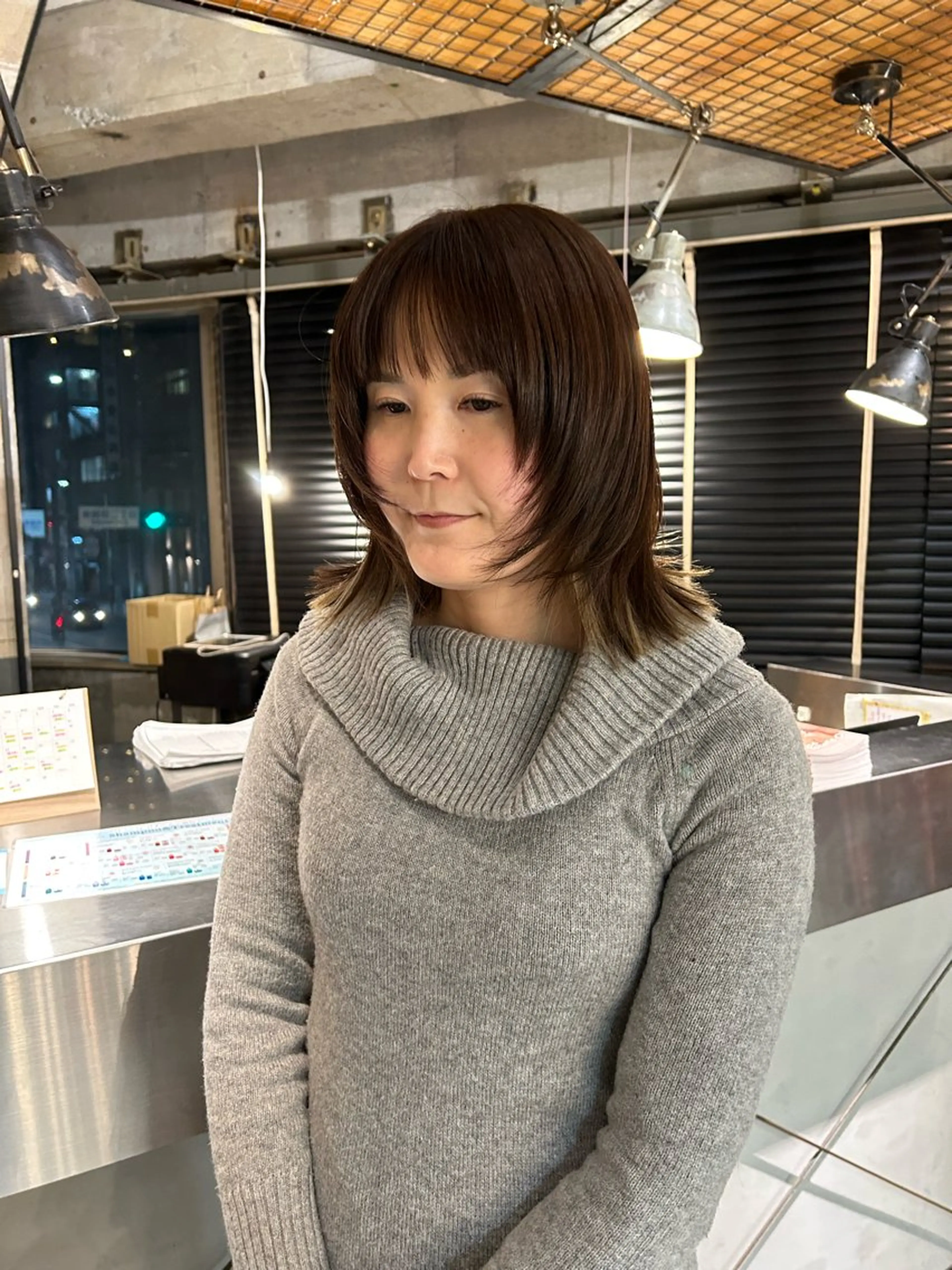 ミディアム カラー ミディアムレイヤー レイヤーカット カット ショートカット募集中 /NAGISAのヘアスタイル