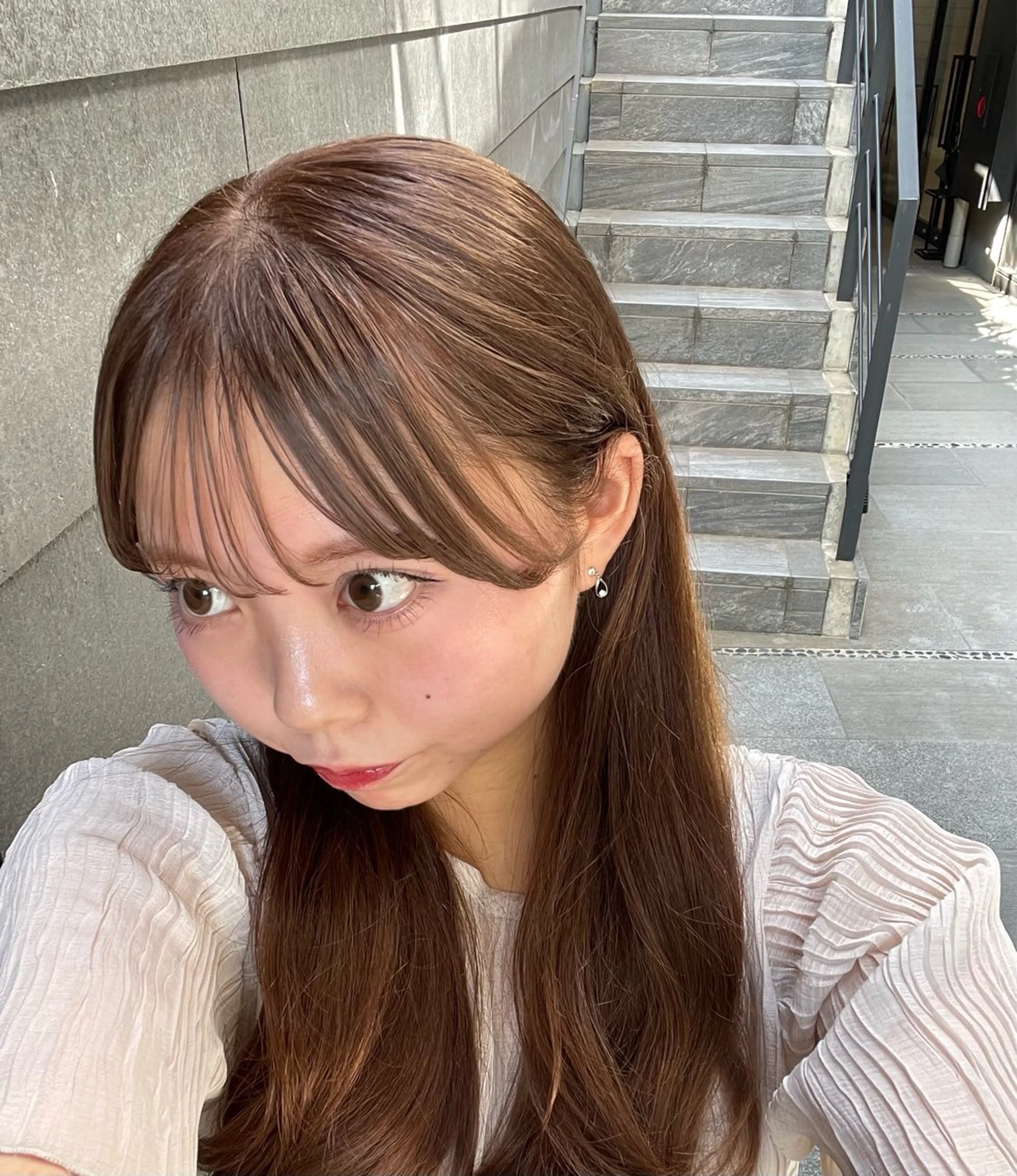 ロング カラー 愛莉/ラベンダー/ ベージュ/ブラウンのヘアスタイル