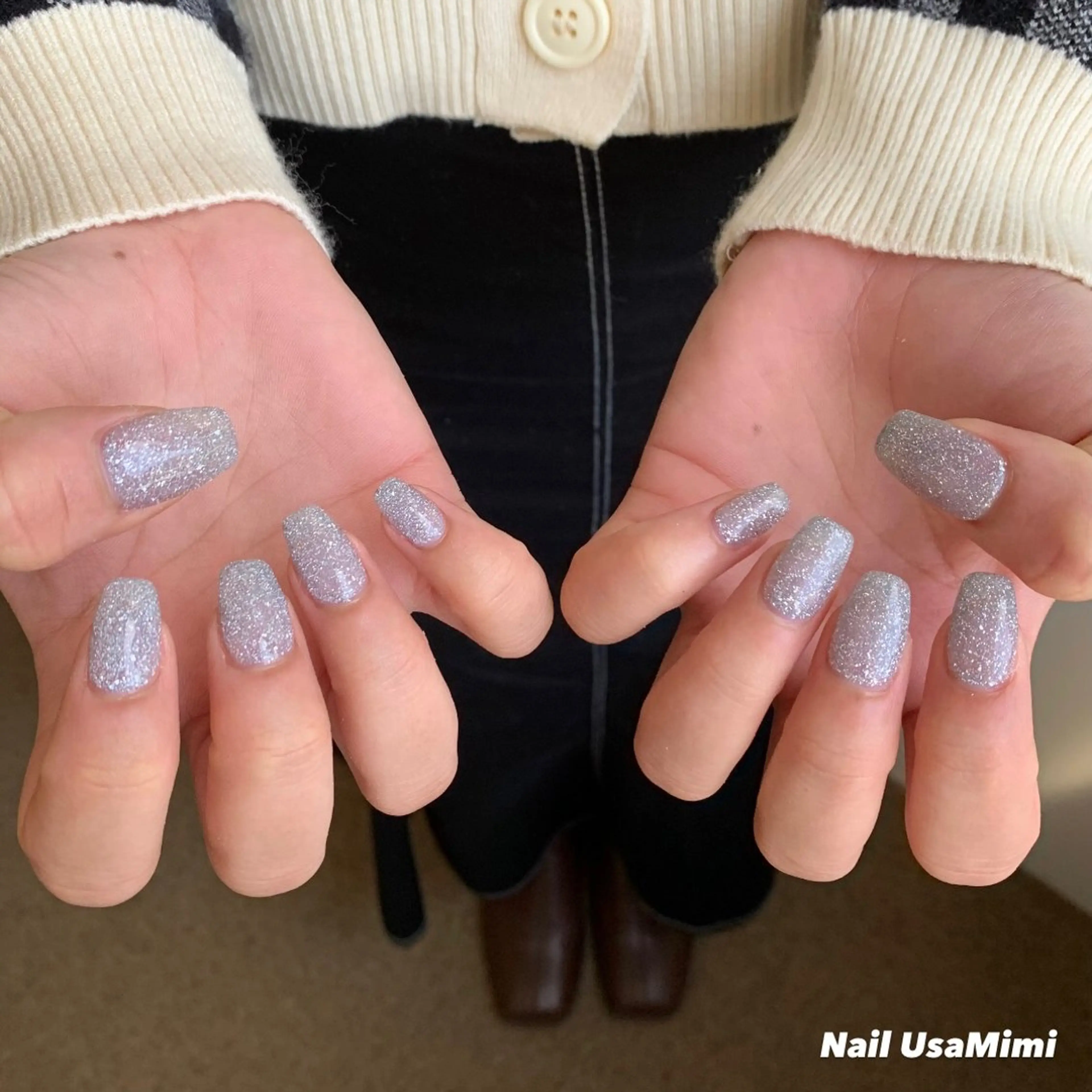 ネイル ジェルネイル マグネットネイル 持ち込み ワンカラーネイル パラジェル 本町ネイルNail UsaMimiのネイルデザイン