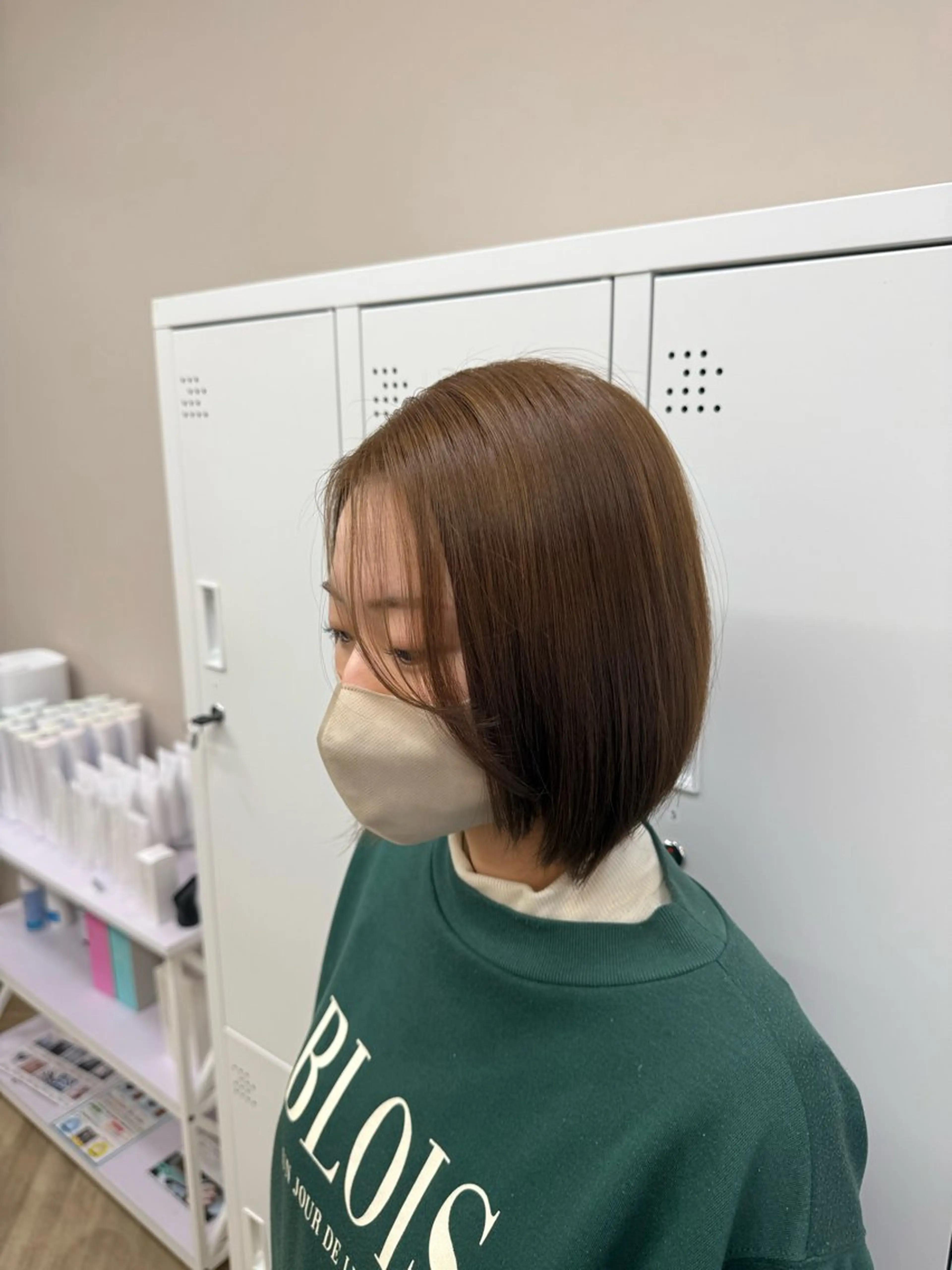 ショート ブリーチ/透明感 岡山駅/のりまきのヘアスタイル