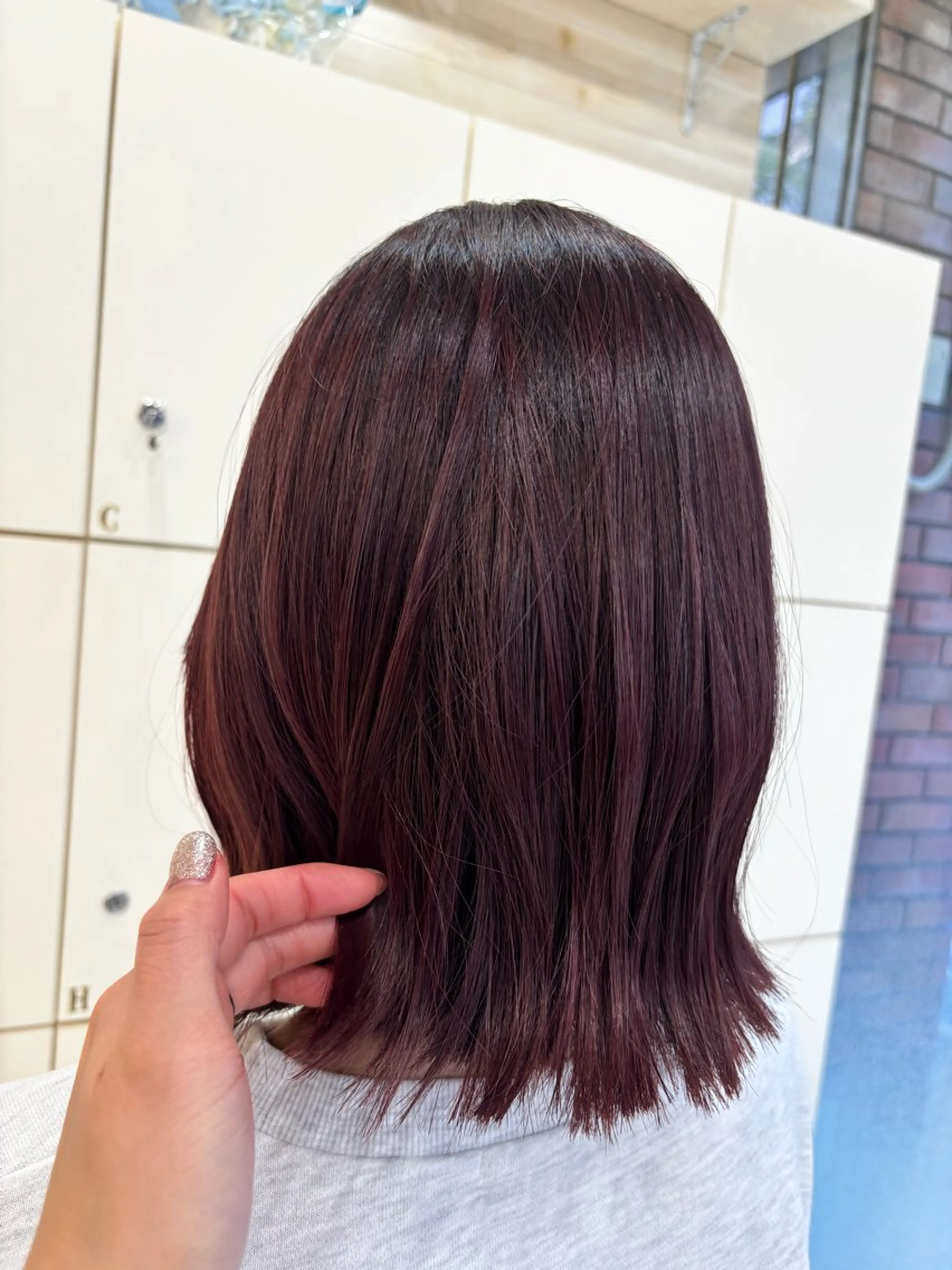 ミディアム カラー ブリーチ カシス 透明感カラー ブリーチなしカラー パープルカラー カット ヘアカラー トリートメント 田野倉NEXT店 美髪ニストのヘアスタイル