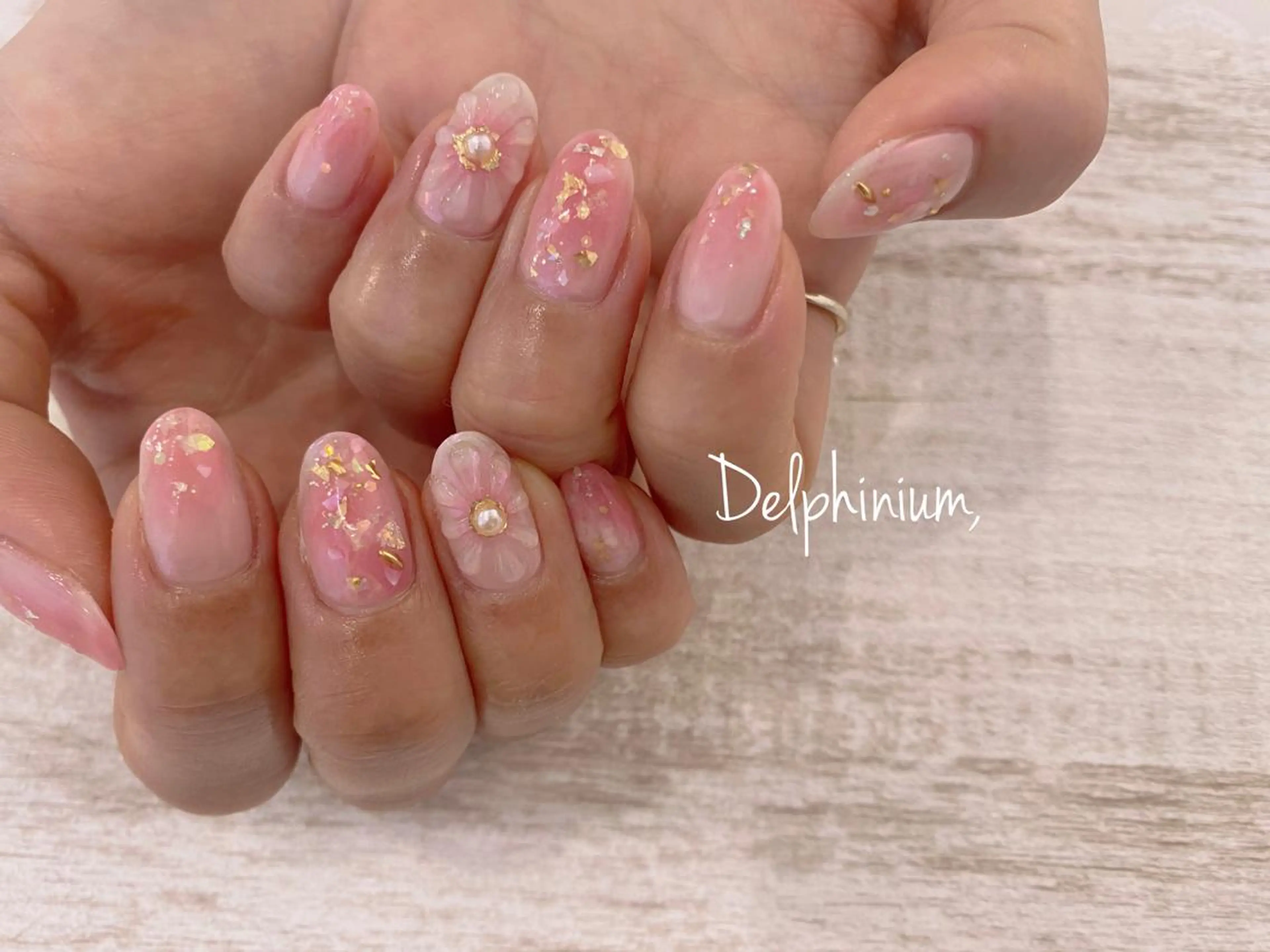 ネイル パステルネイル ピンク 春ネイル ハンドネイル 岡本 友恵のネイルデザイン