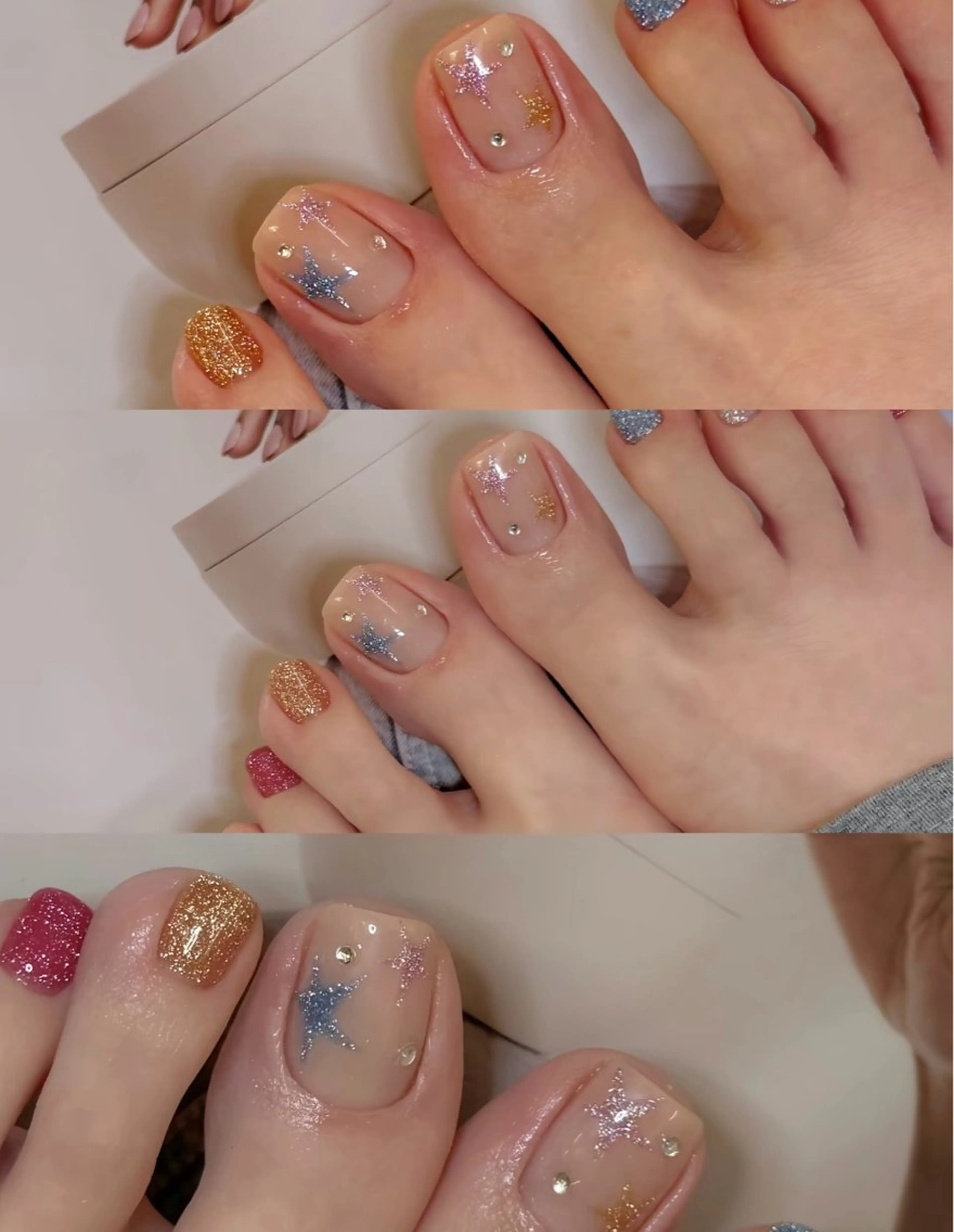 ネイル アートネイル オーロラネイル ガーリー キラキラネイル 韓国ネイル nail salon U所属・日向 あゆみのネイルデザイン