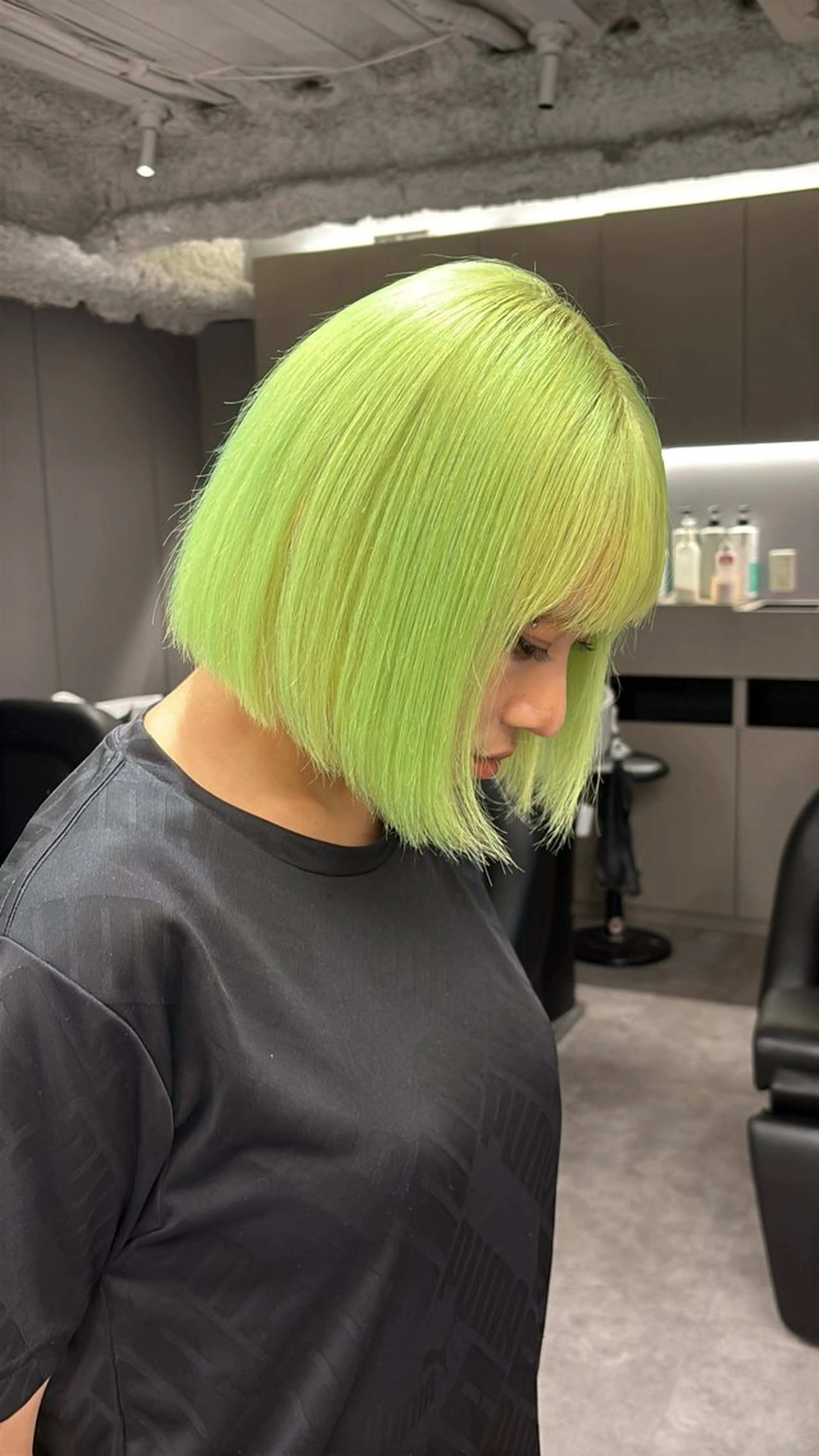 ショート カラー ブロンド ミント ヘアカラー トリートメント 名古屋／デザイン／ ブリーチ/松井亮磨のヘアスタイル