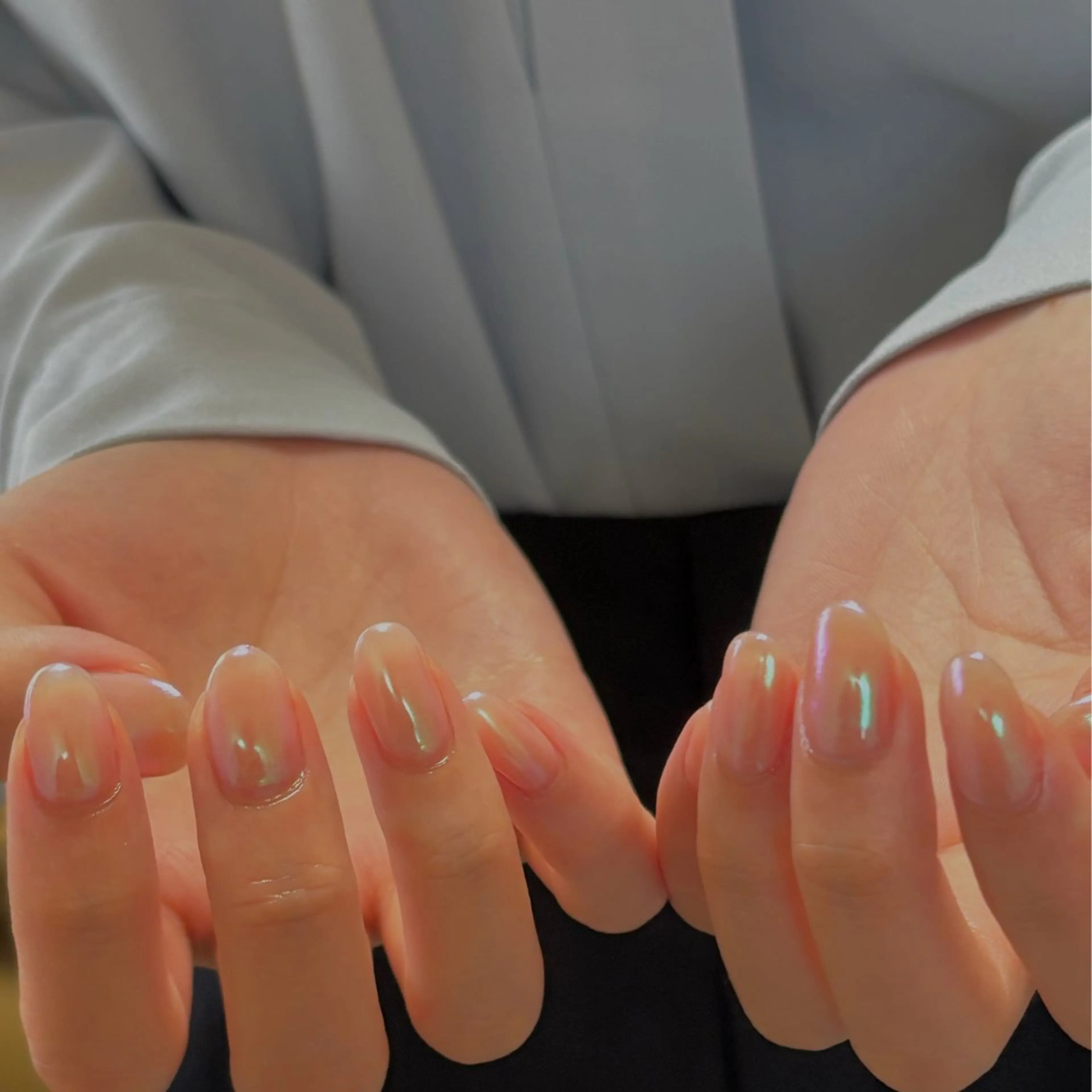 ネイル オーロラネイル キラキラネイル ミラーネイル ニュアンスネイル オフィスネイル ハンドネイル tamu nail 　金町のネイルデザイン