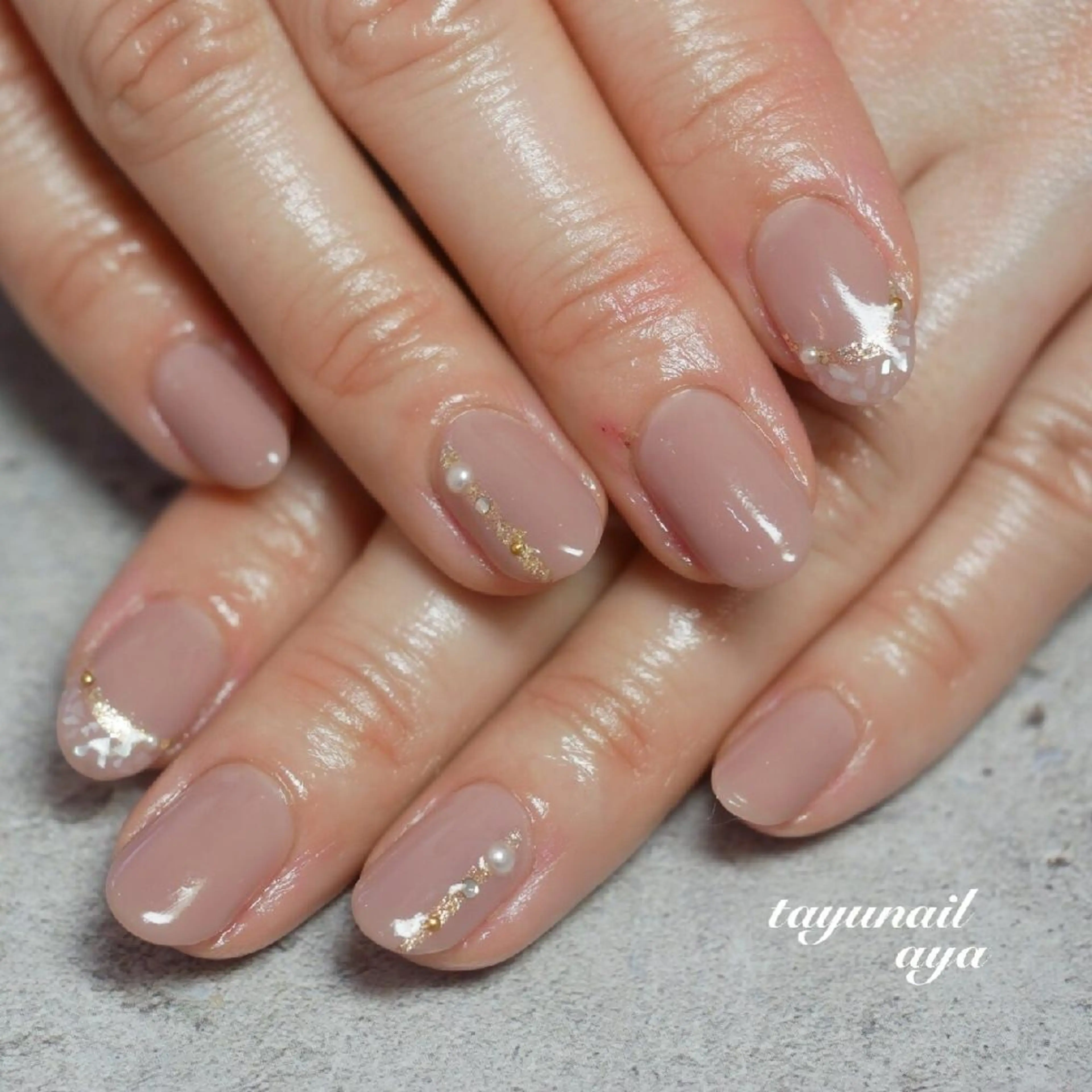 ネイル アートネイル ブルー ジェルネイル ゴールド パラジェル ネイルサロン・ネイルスクール　たゆnail所属・ネイルサロン 【たゆnail】のネイルデザイン