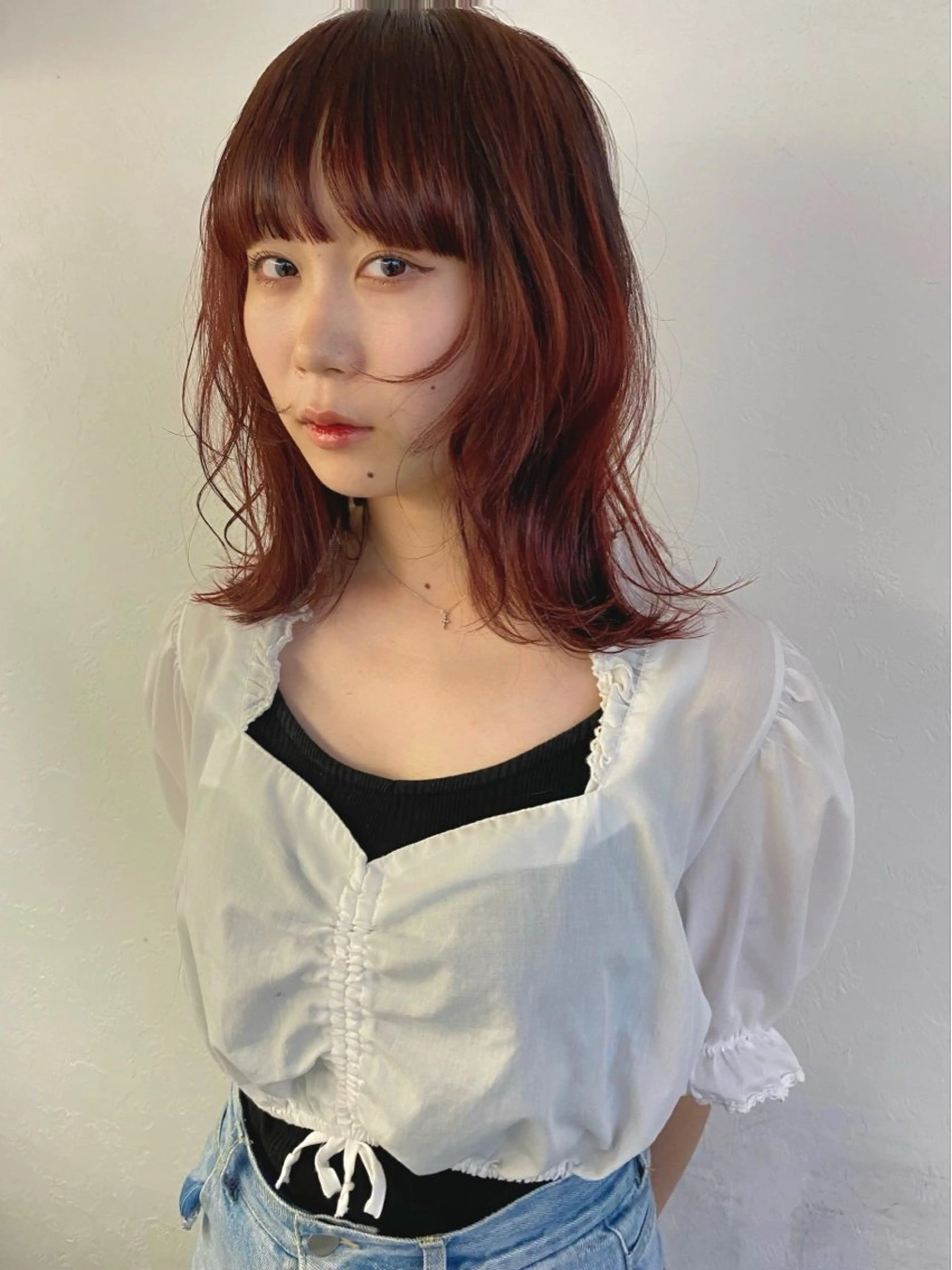 ミディアム カラー ヘアカラー トリートメント 森貴裕/ベージュ/ パーマ/オリーブのヘアスタイル