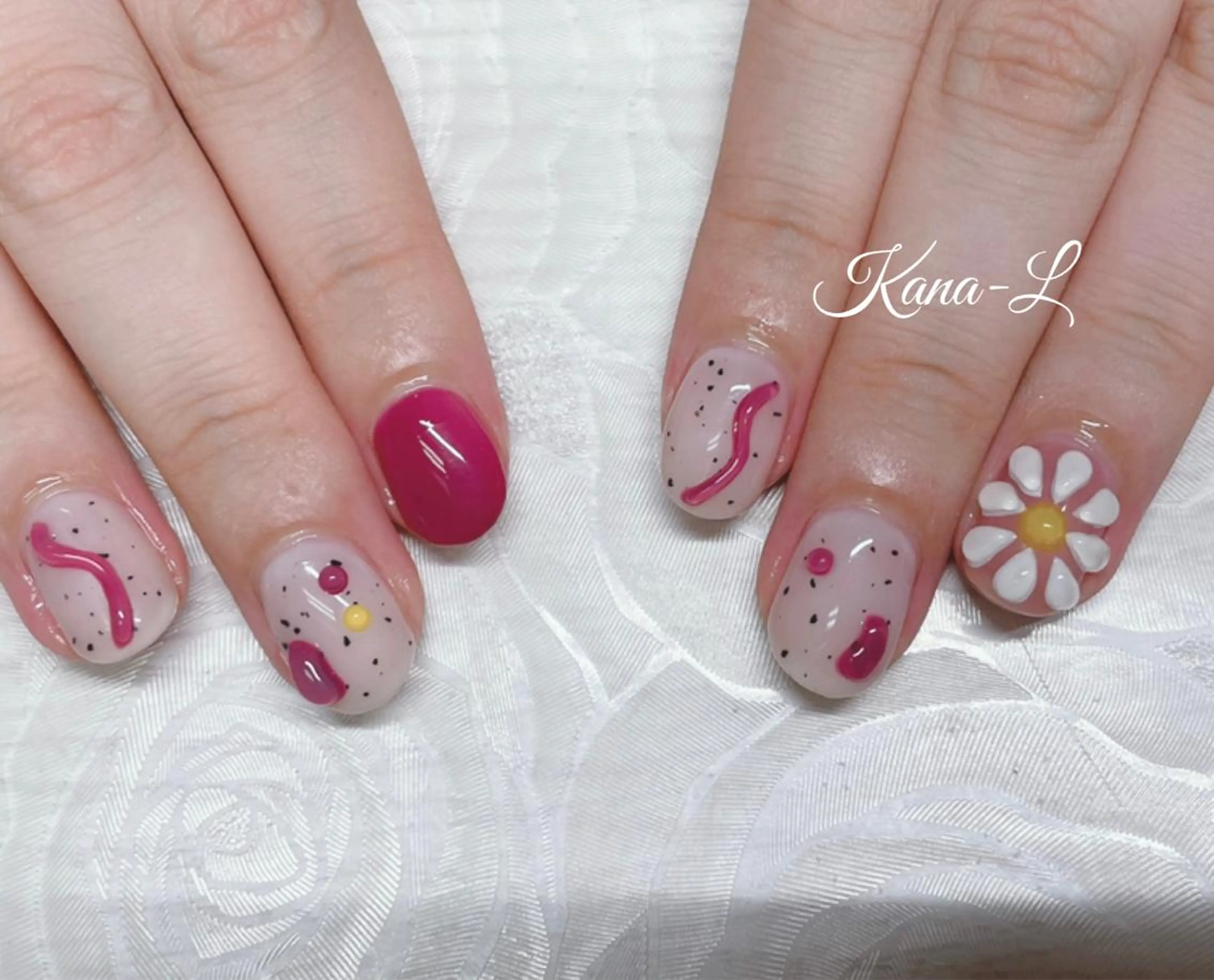 カラー ネイル フラワーネイル ニュアンスネイル ぷっくりネイル 芦辺 香奈のネイルデザイン