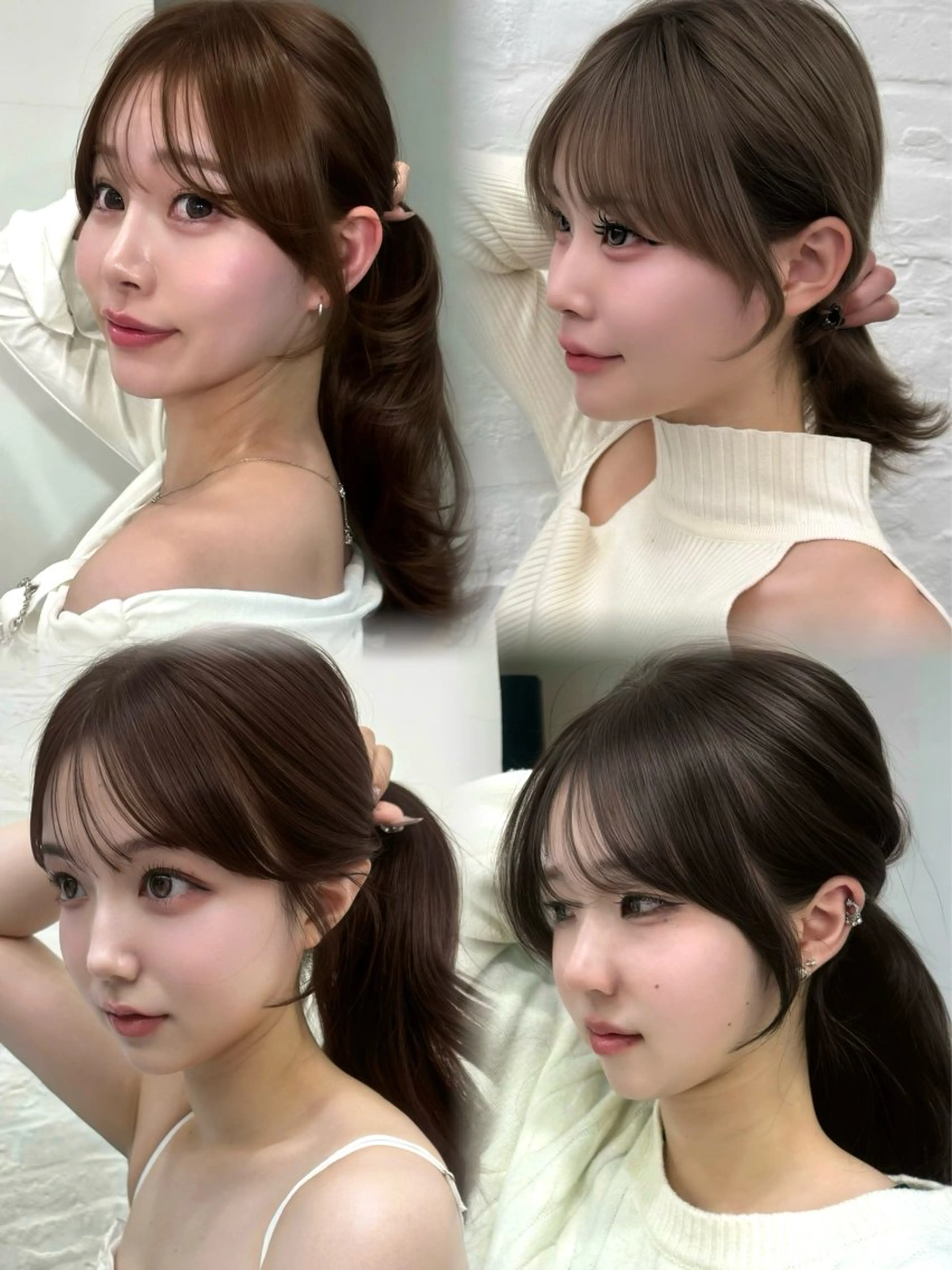 ロング 顔まわりレイヤー 顔周りカット ハッシュカット 髪質改善 韓国風ヘア 岡田 聖蘭のヘアスタイル