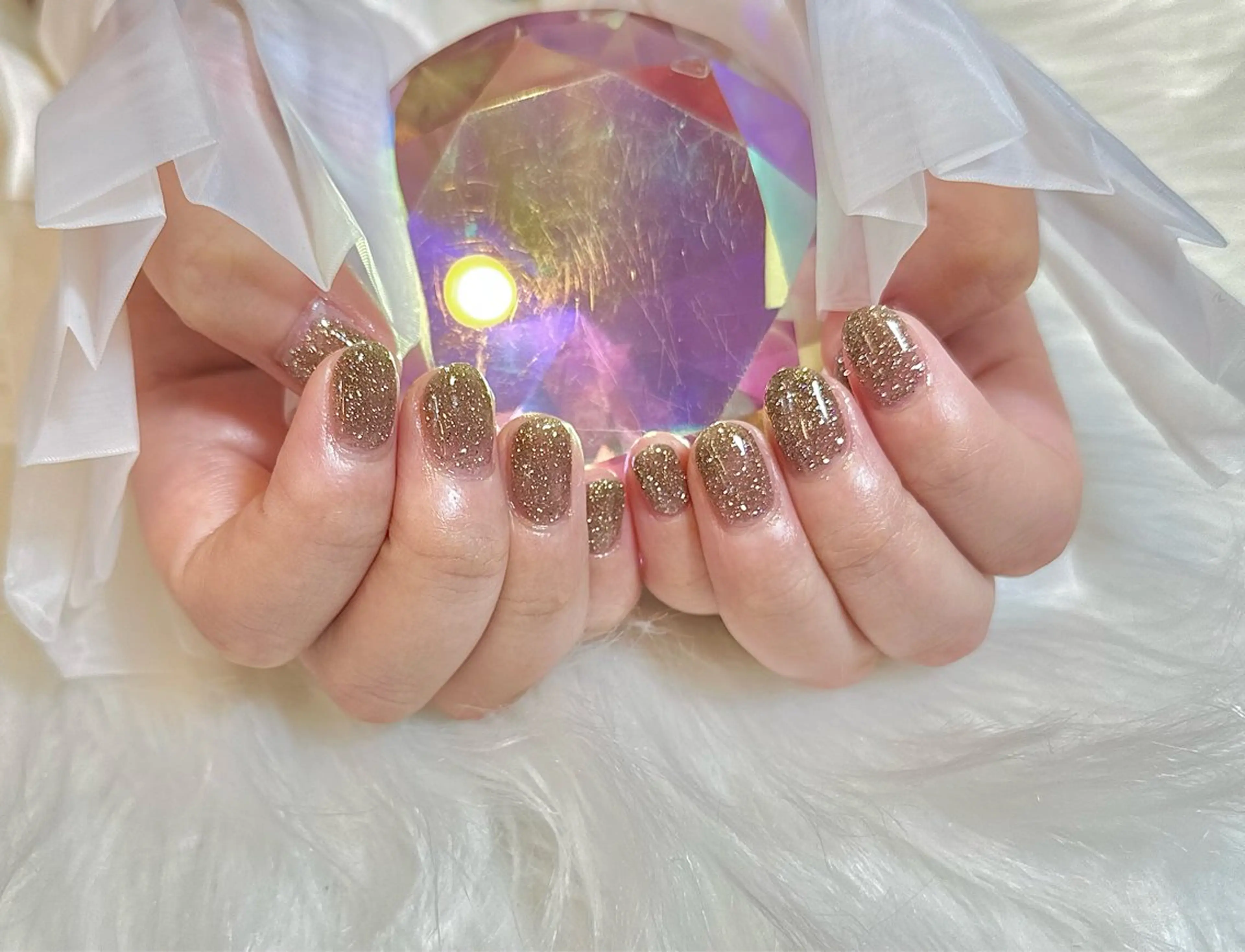 ネイル ブラウン フラッシュネイル ジェルネイル m_nail所属・O Mayaのネイルデザイン