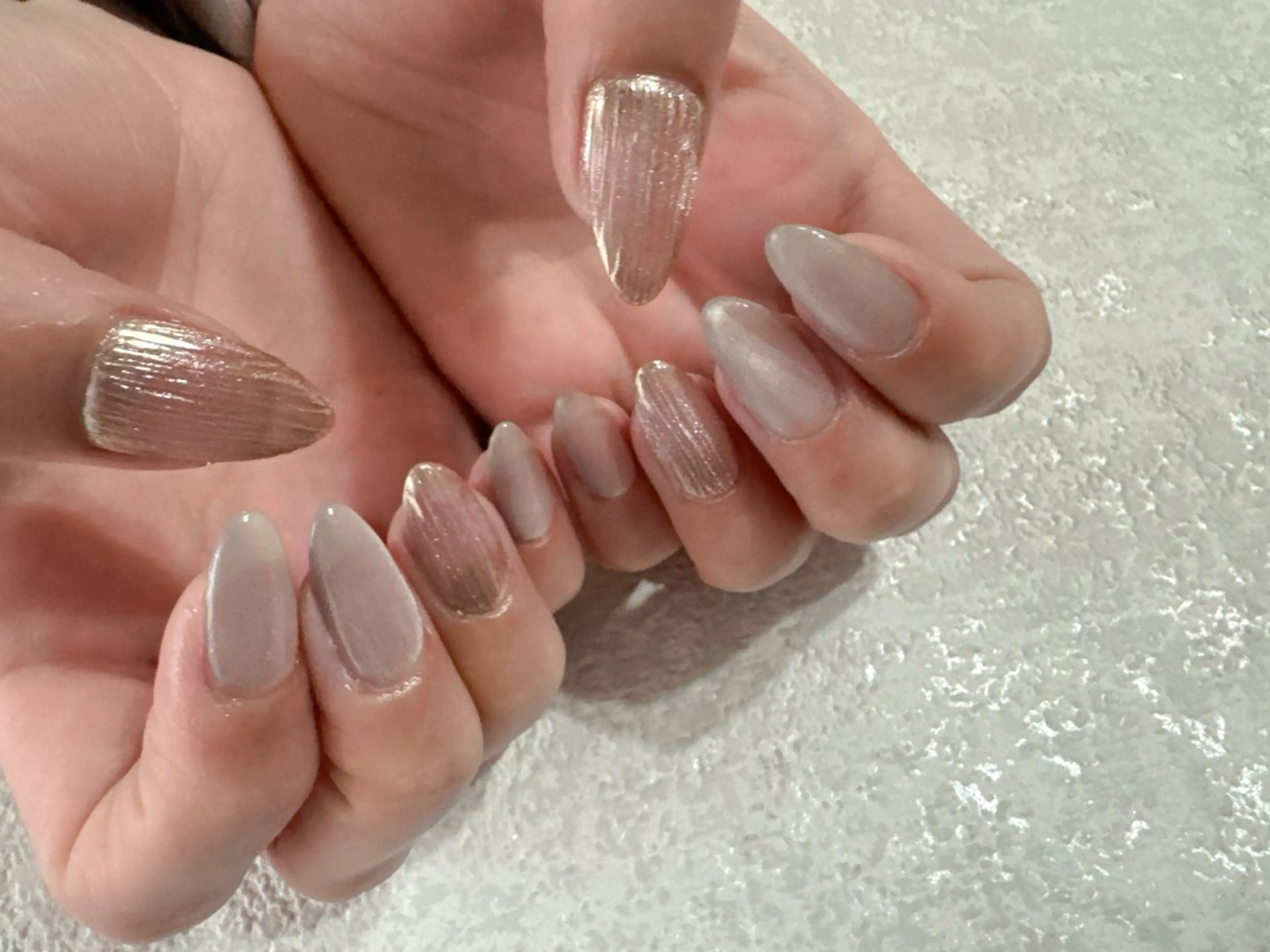 ネイル オーロラネイル フットネイル フレンチネイル ジェルネイル 韓国ネイル kikinail 溝の口のネイルデザイン