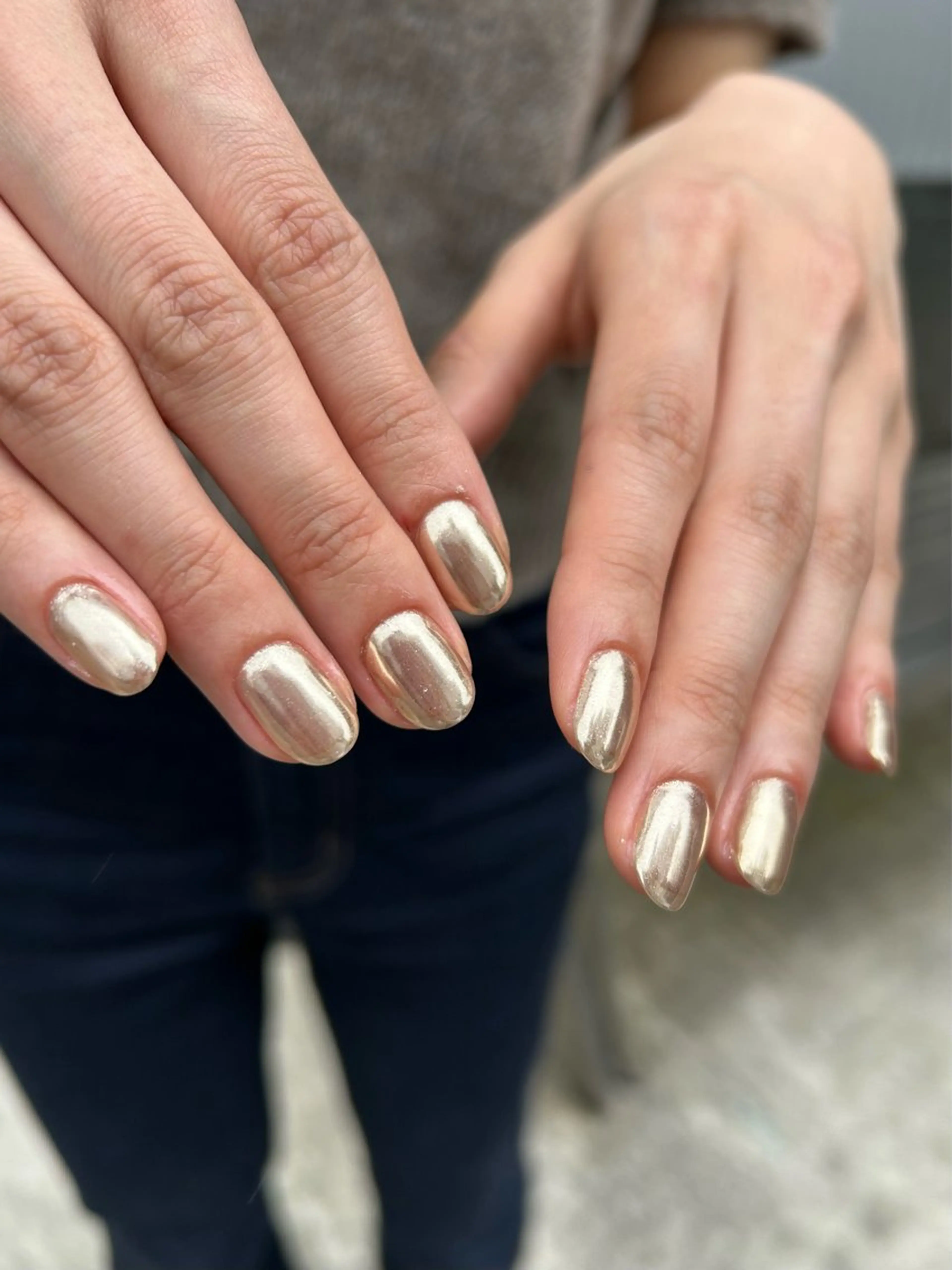 ネイル ミラーネイル ワンカラーネイル Yumi 広尾|恵比寿ネイルのネイルデザイン