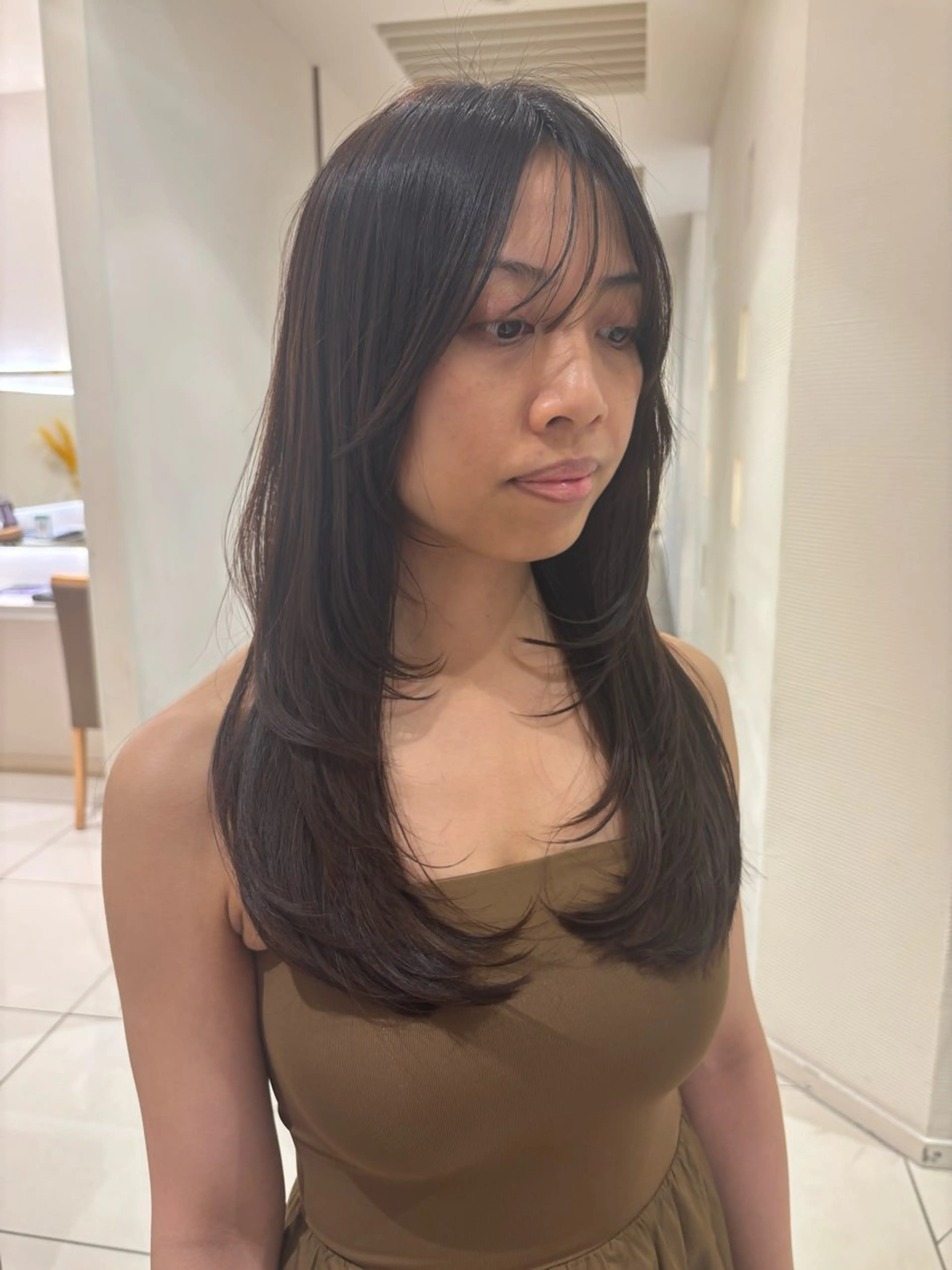 ロング 韓国レイヤー🪽 耳ツボジュエリーのヘアスタイル