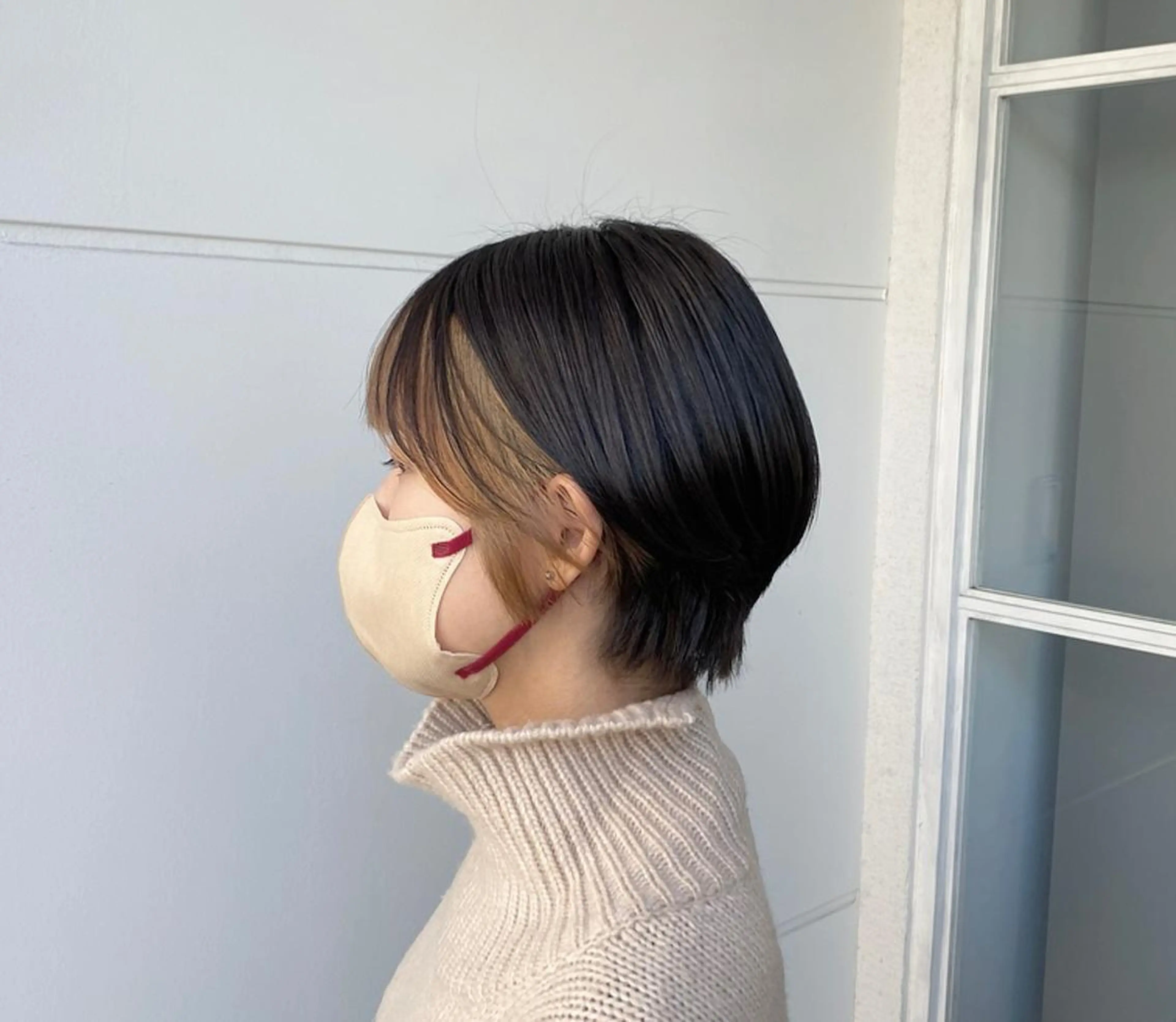 カラー ミストバング  フェイスフレーミング たなか もえなのヘアスタイル