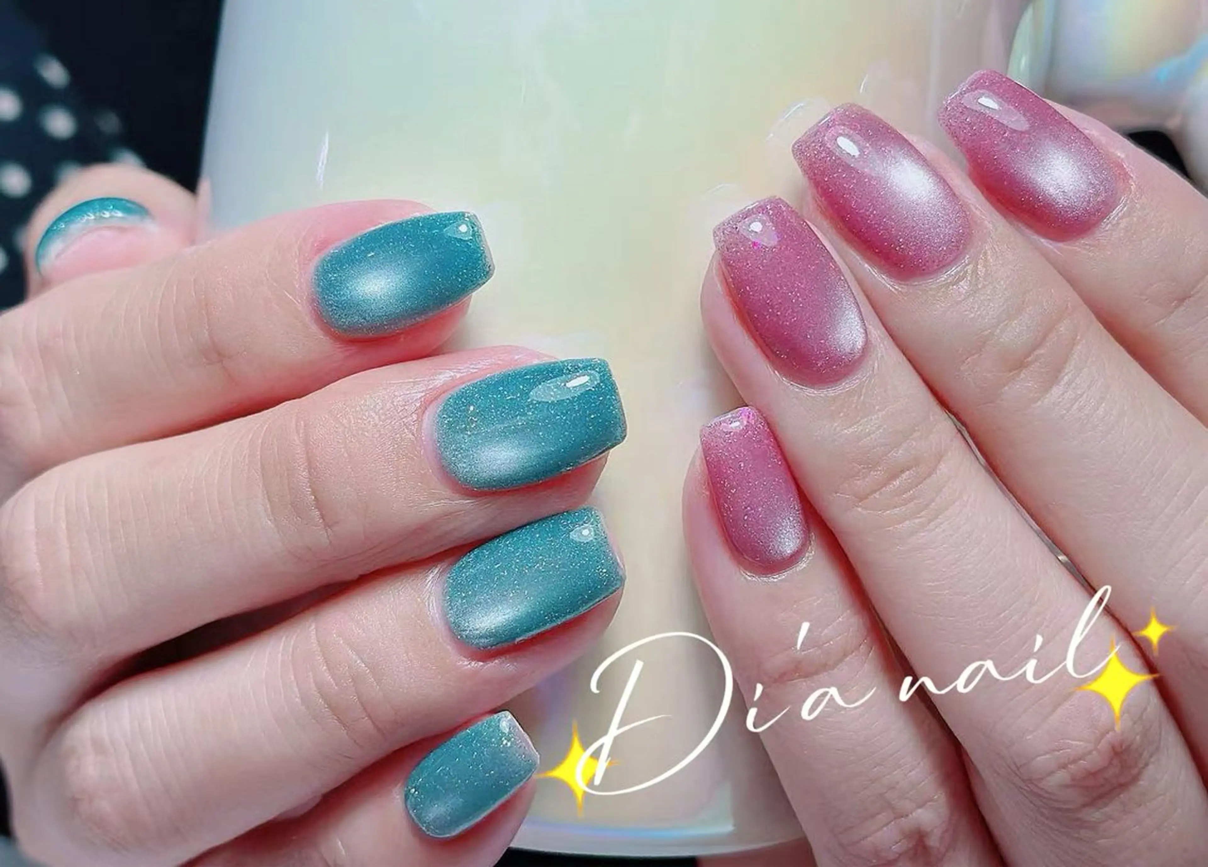 ネイル チークネイル ジェルネイル グラデーション マグネットネイル ニュアンスネイル Di'a nail ネイルサロンのネイルデザイン