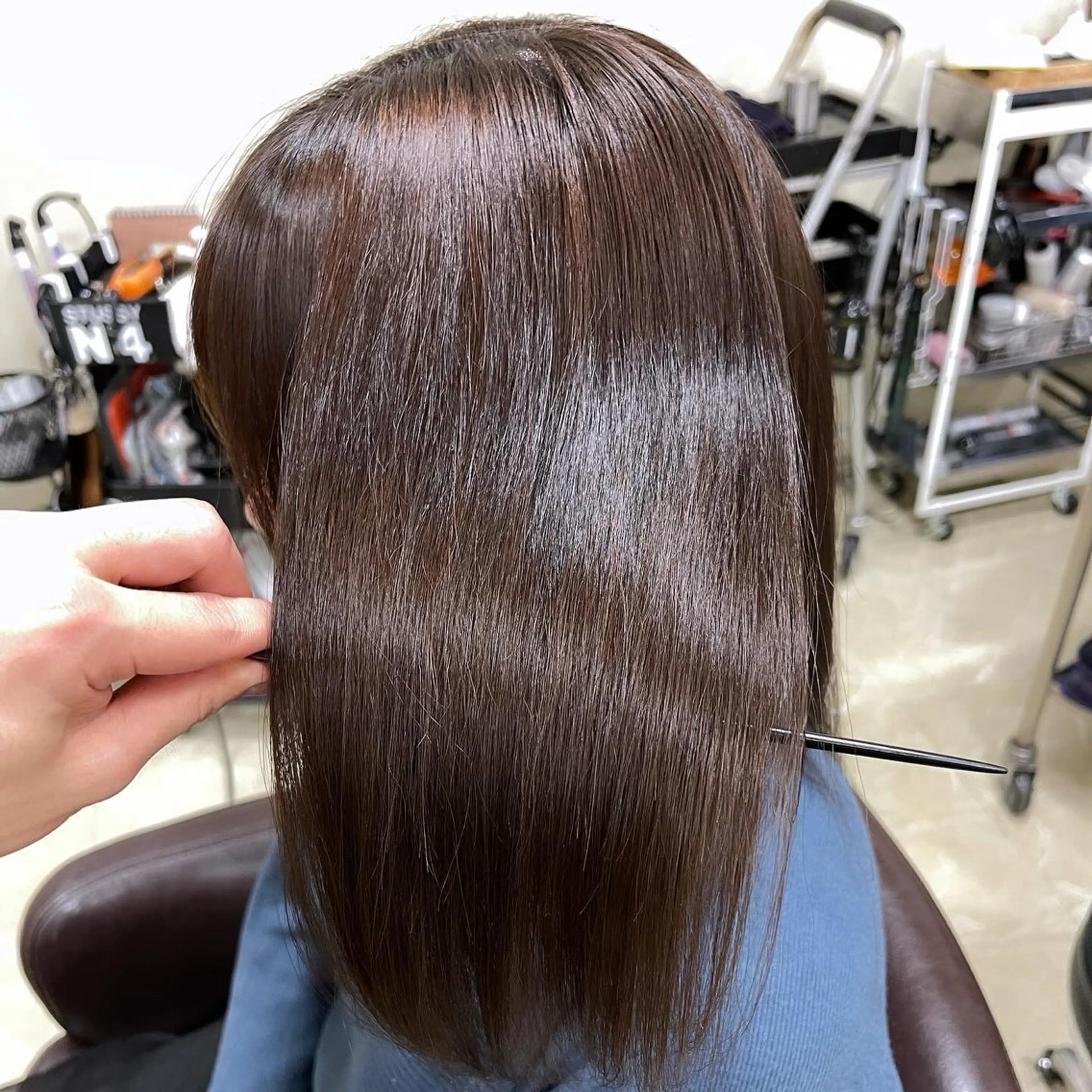 ミディアム 髪質改善 縮毛矯正 CARE SHINSAIBASHI所属・縮毛・酸性ストレート モデル募集のヘアスタイル