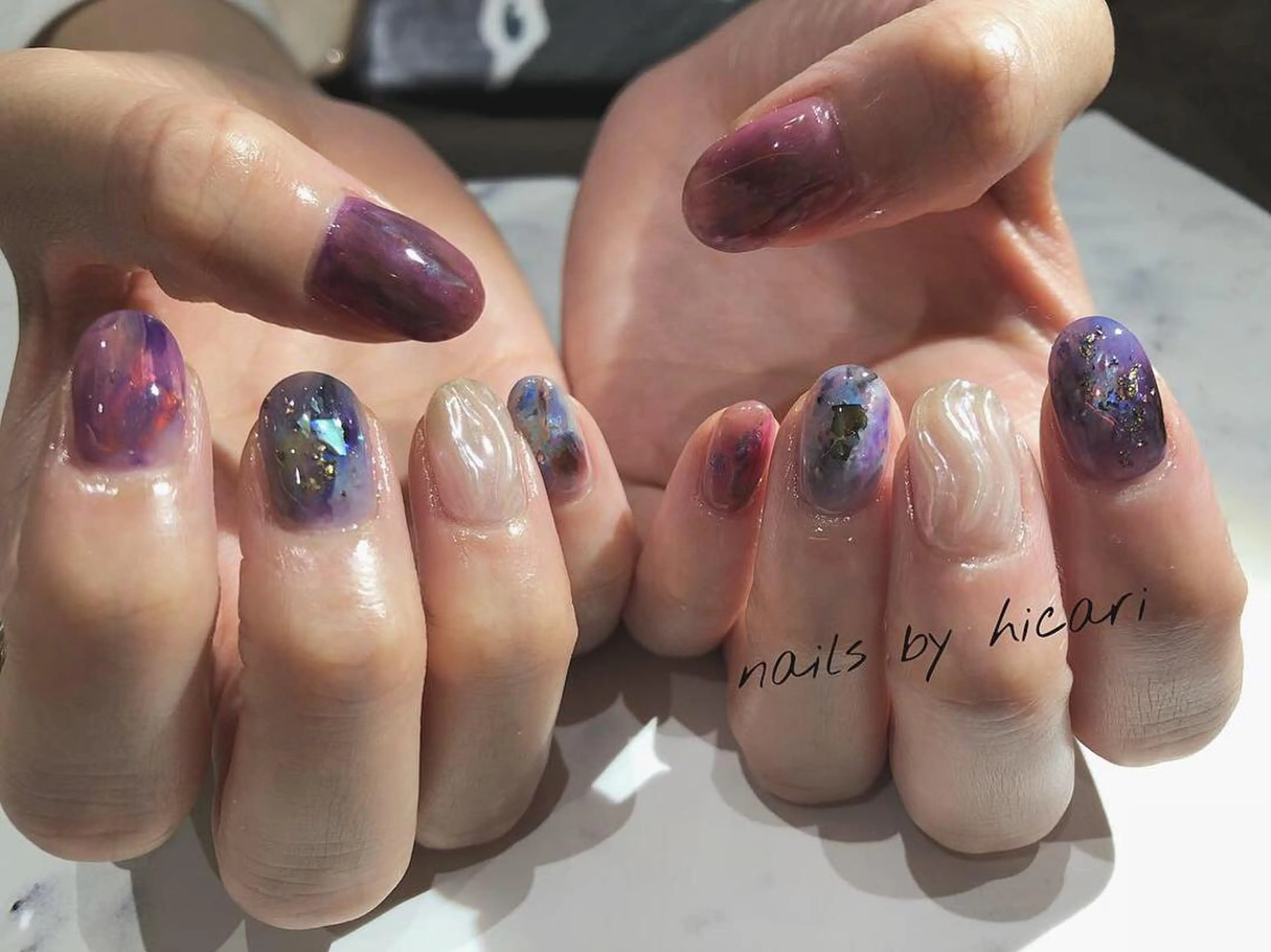 ショート カラー キッズ ネイル マツエク・マツパ ハンドネイル illum hicariのネイルデザイン