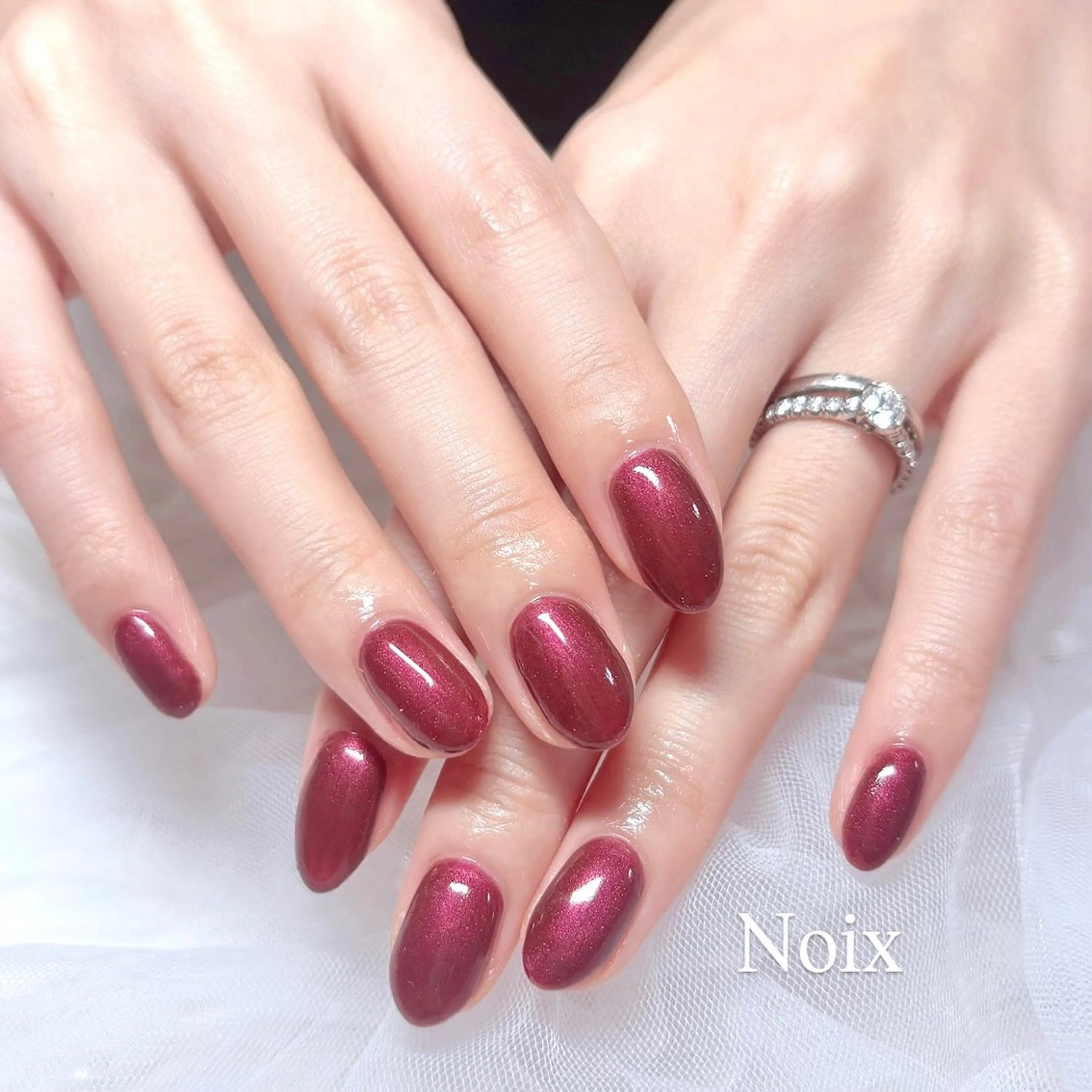 ネイル ジェルネイル パラジェル 赤色 ハンドネイル Noix nailのネイルデザイン