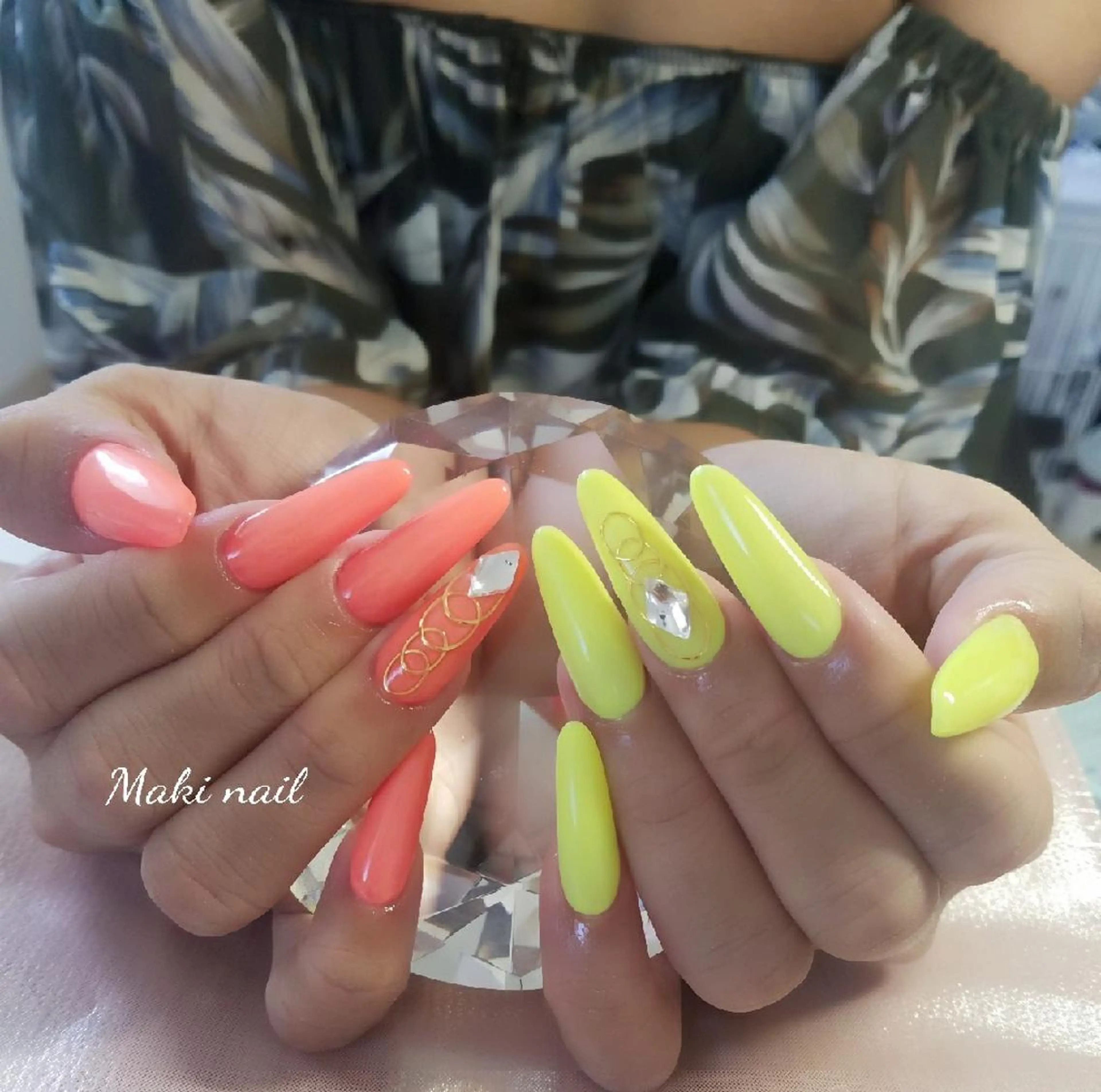 ネイル カラー ロング スカルプネイル   MAKI NAILのネイルデザイン