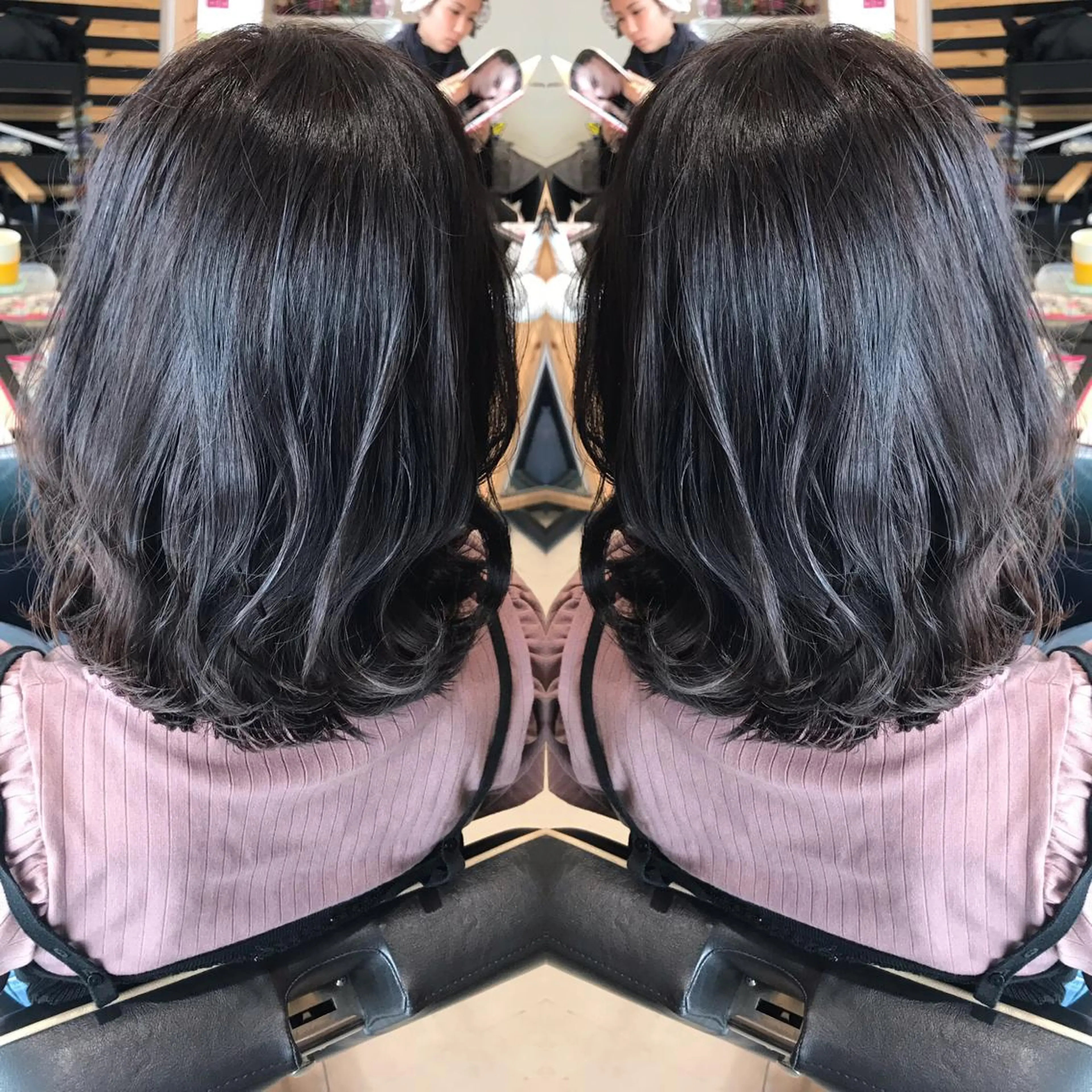 ミディアム カラー アディクシーカラー 透明感カラー ヘアカラー トリートメント 大久保 隆蔵のヘアスタイル