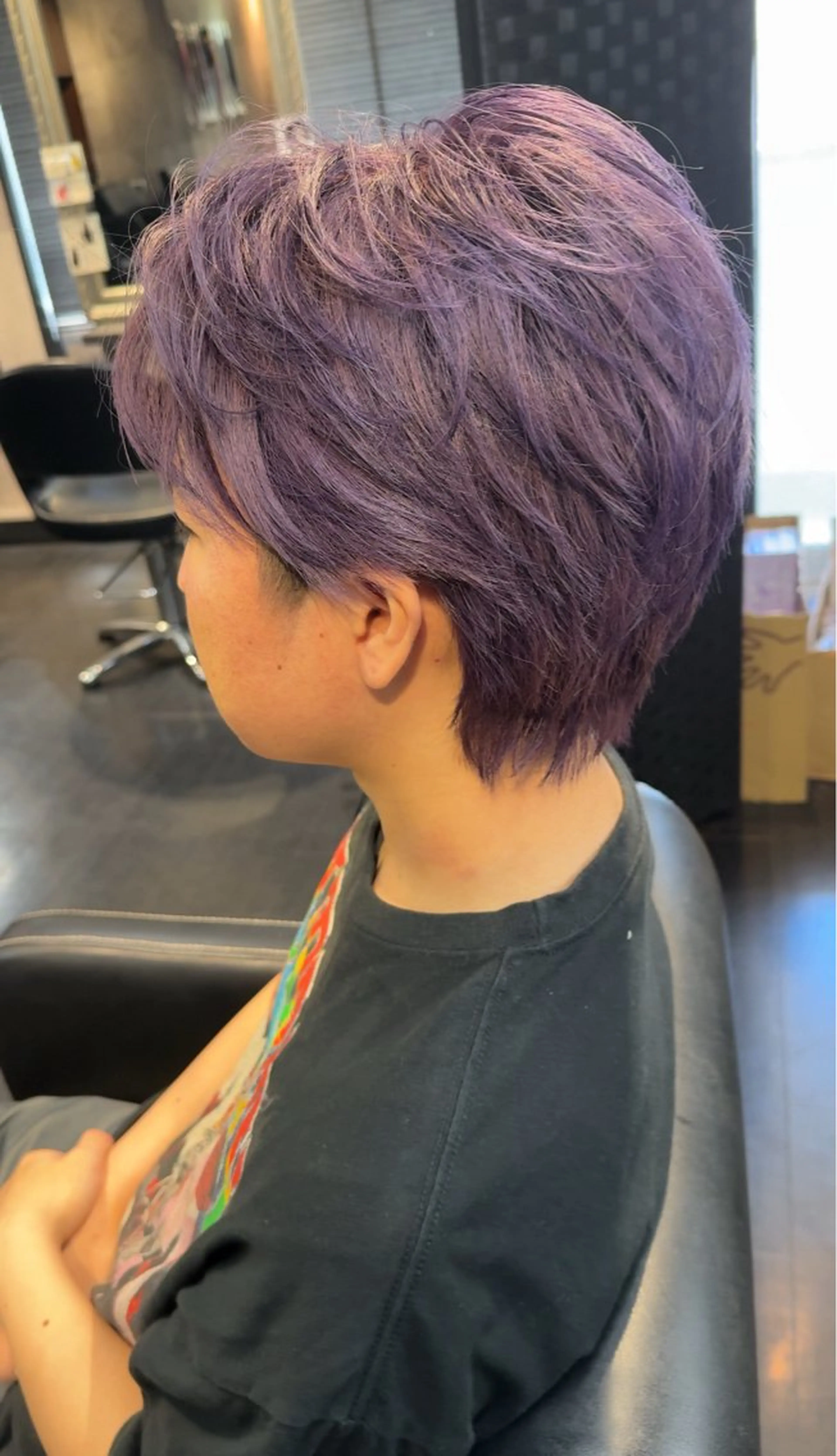 ショート カラー メンズ メンズブリーチ ブリーチ パープルカラー ヘアカラー ヘアフラッグ西葛西店所属・デザインカラー⭐️ Yamauchiのヘアスタイル