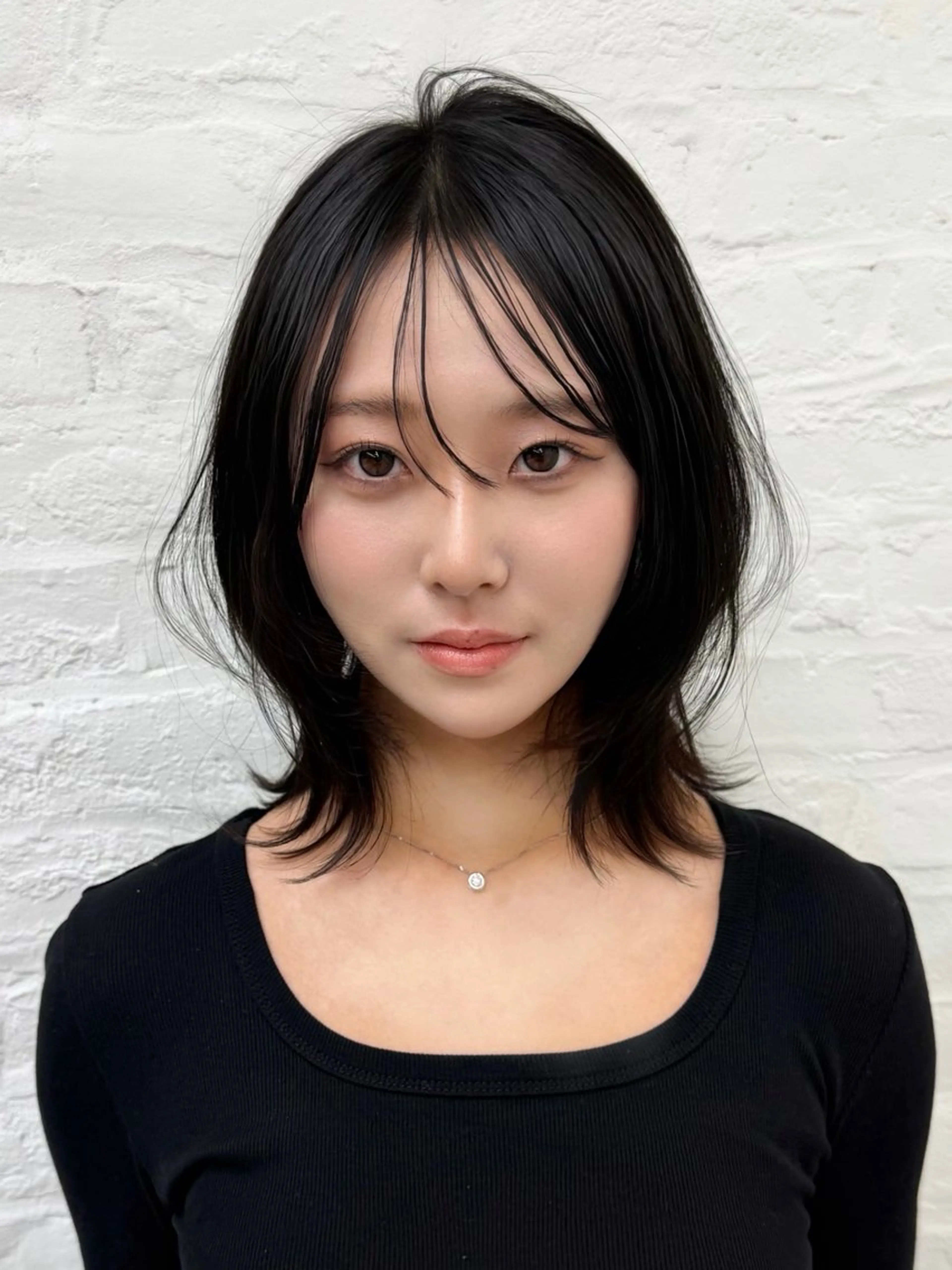 ミディアム ミディアムレイヤー レイヤーカット カット ヘアカラー トリートメント 韓国ヘア/顔周り ヘアセット/加藤優里のヘアスタイル