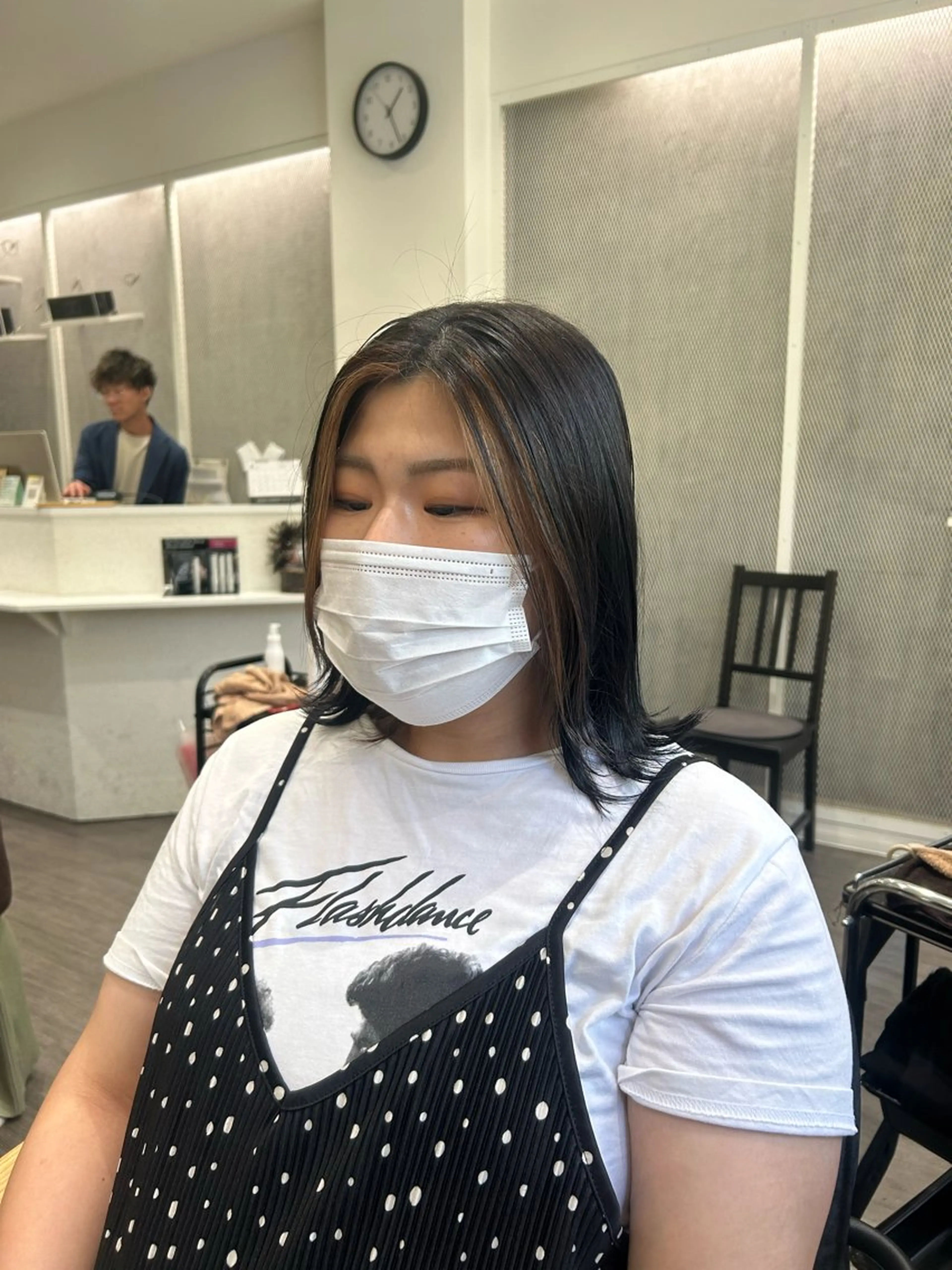 ミディアム カラー ミストバング デザインカラー  フェイスフレーミング ヘアカラー トリートメント cocotte 💟草間紫音💟のヘアスタイル