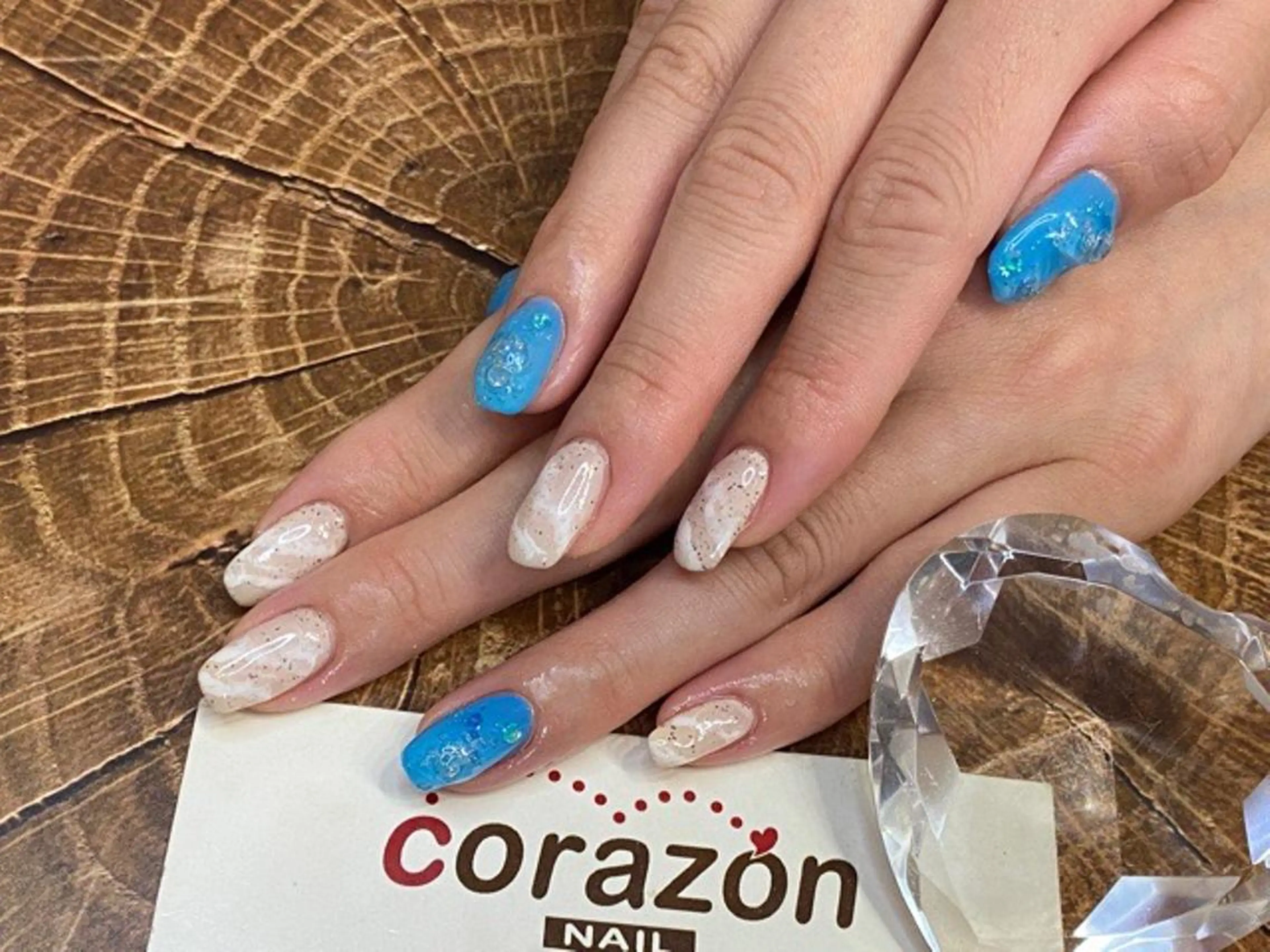 ネイル 水色 corazon所属・ネイリスト aicoのネイルデザイン