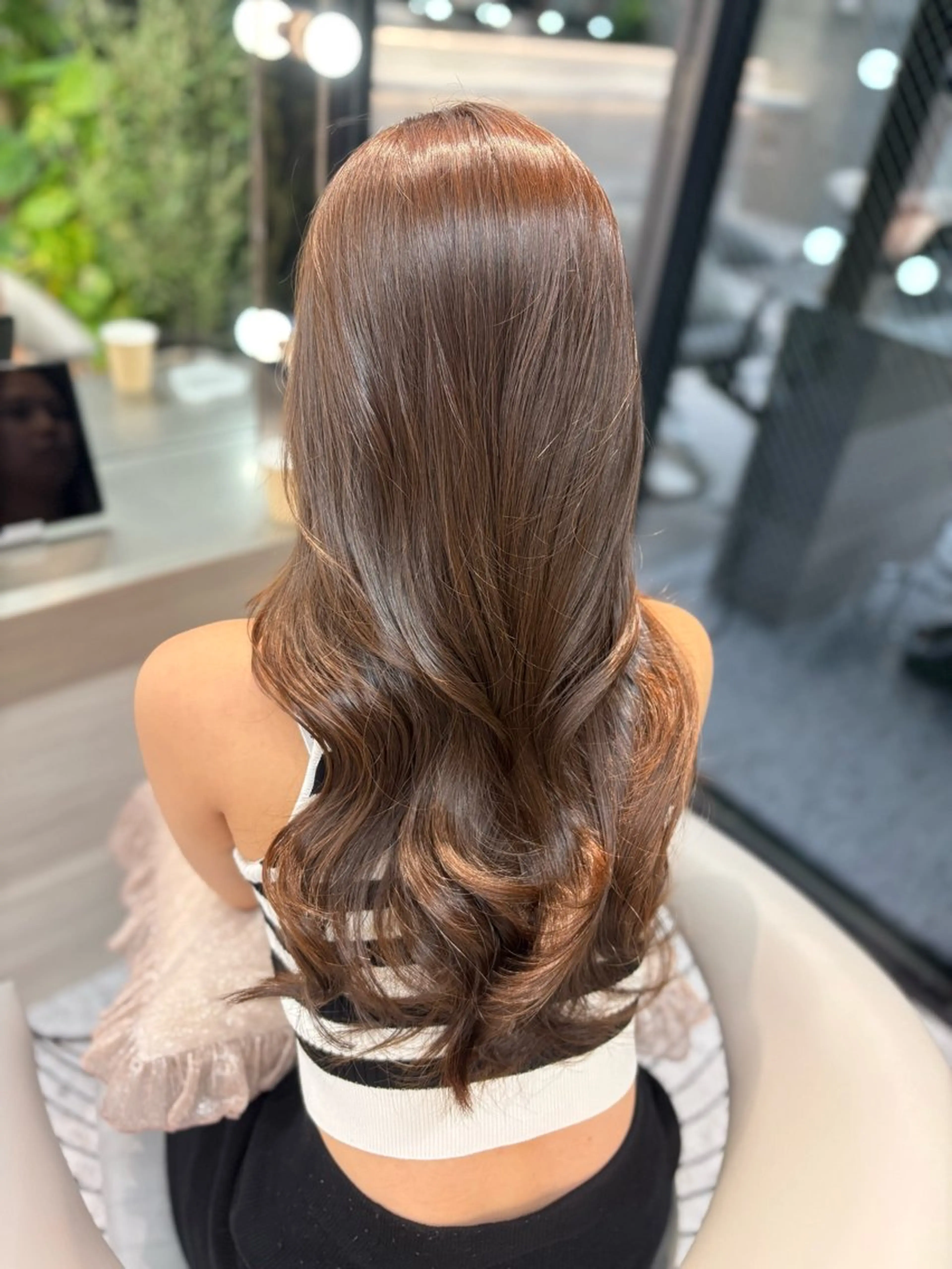 ロング カラー カット ヘアカラー トリートメント yui🎀透明感 ベージュカラー／博多のヘアスタイル